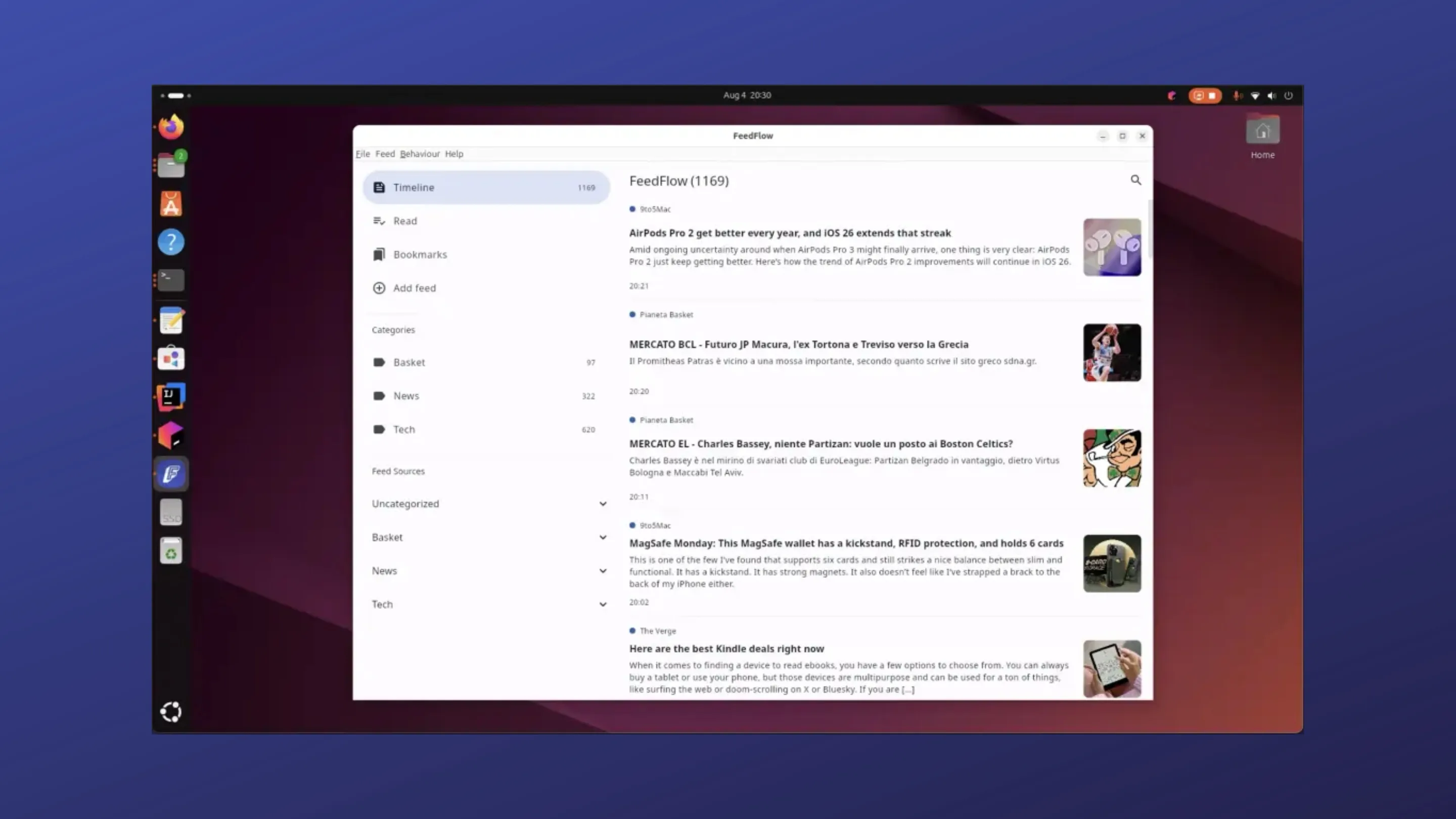Imagem com a interface do FeedFlow