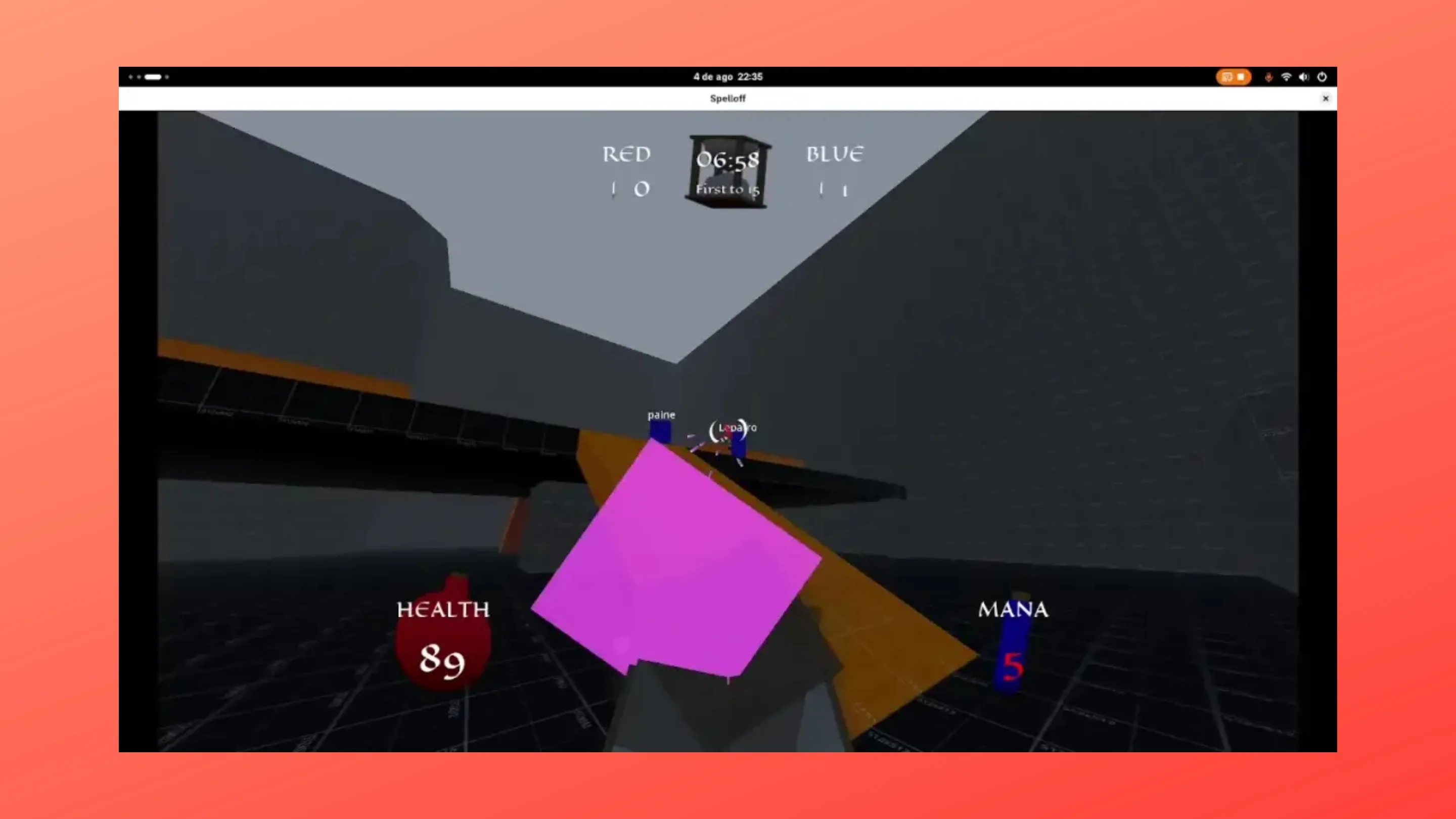 Imagem com a interface Spelloff