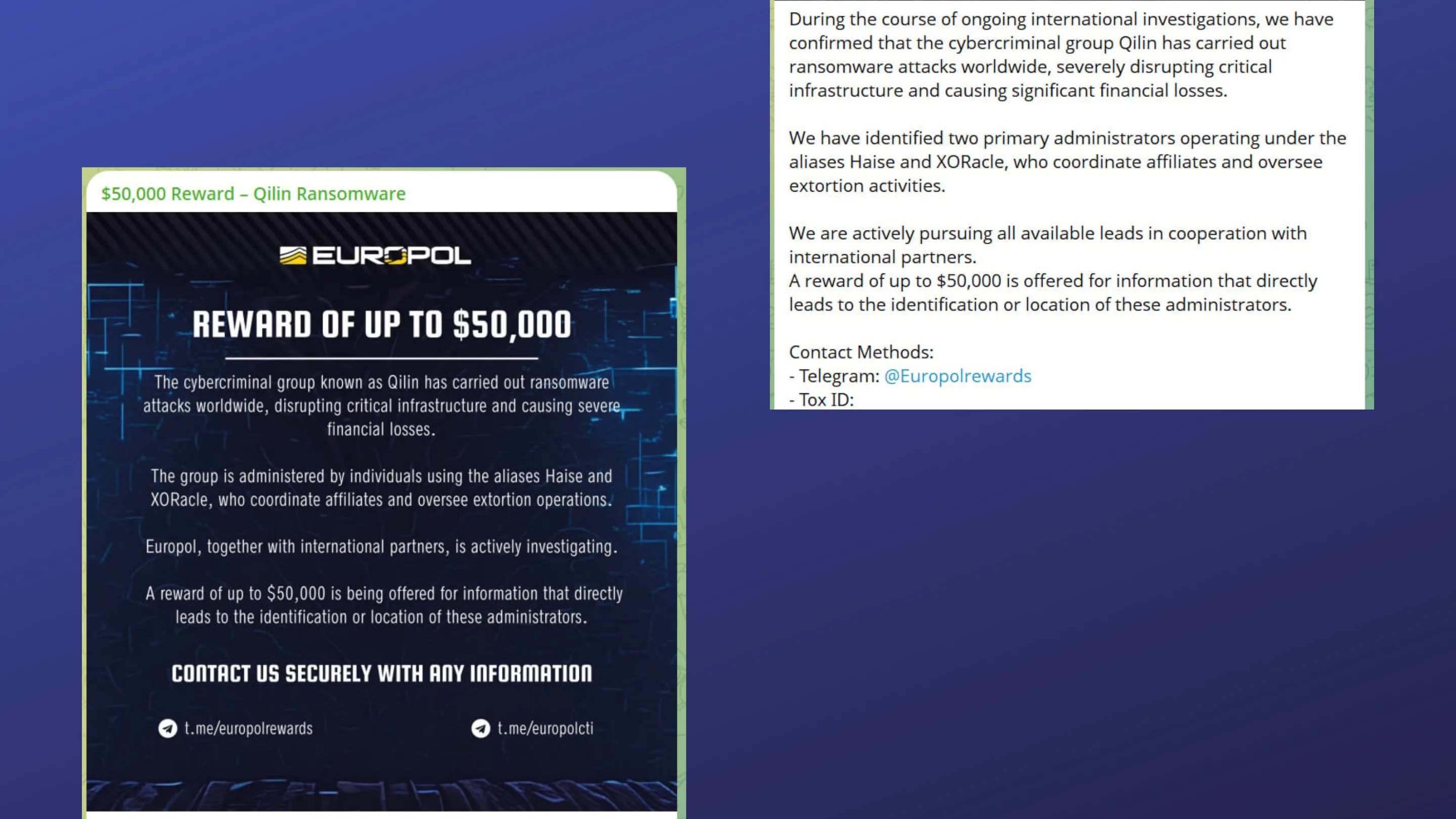 Recompensa Europol