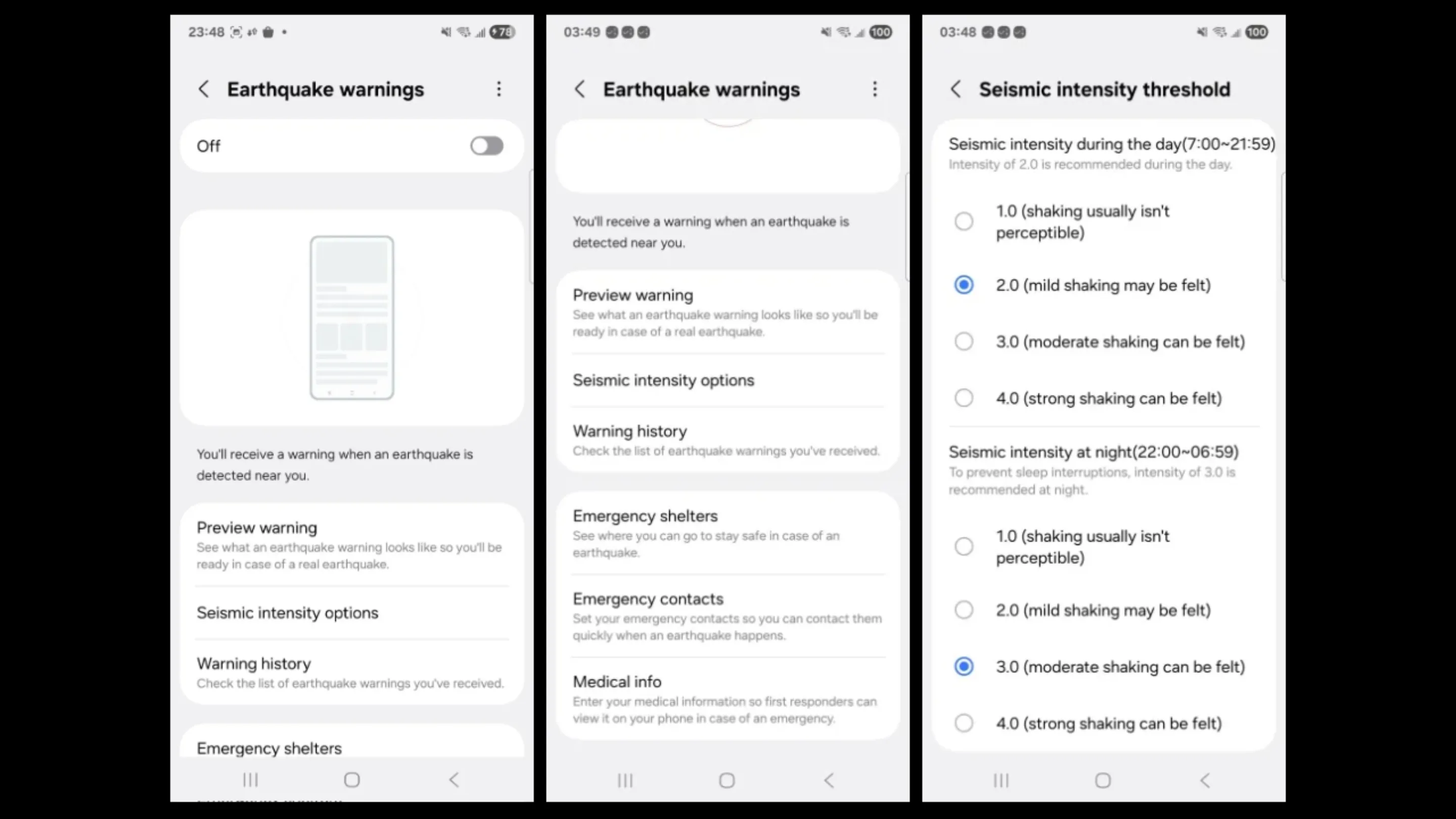 Alerta Terremoto Samsung