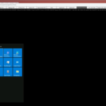 Captura de tela de uma sessão do cliente FreeRDP exibindo uma área de trabalho remota do Windows com o menu Iniciar aberto. A barra de ferramentas do FreeRDP é visível na parte superior.