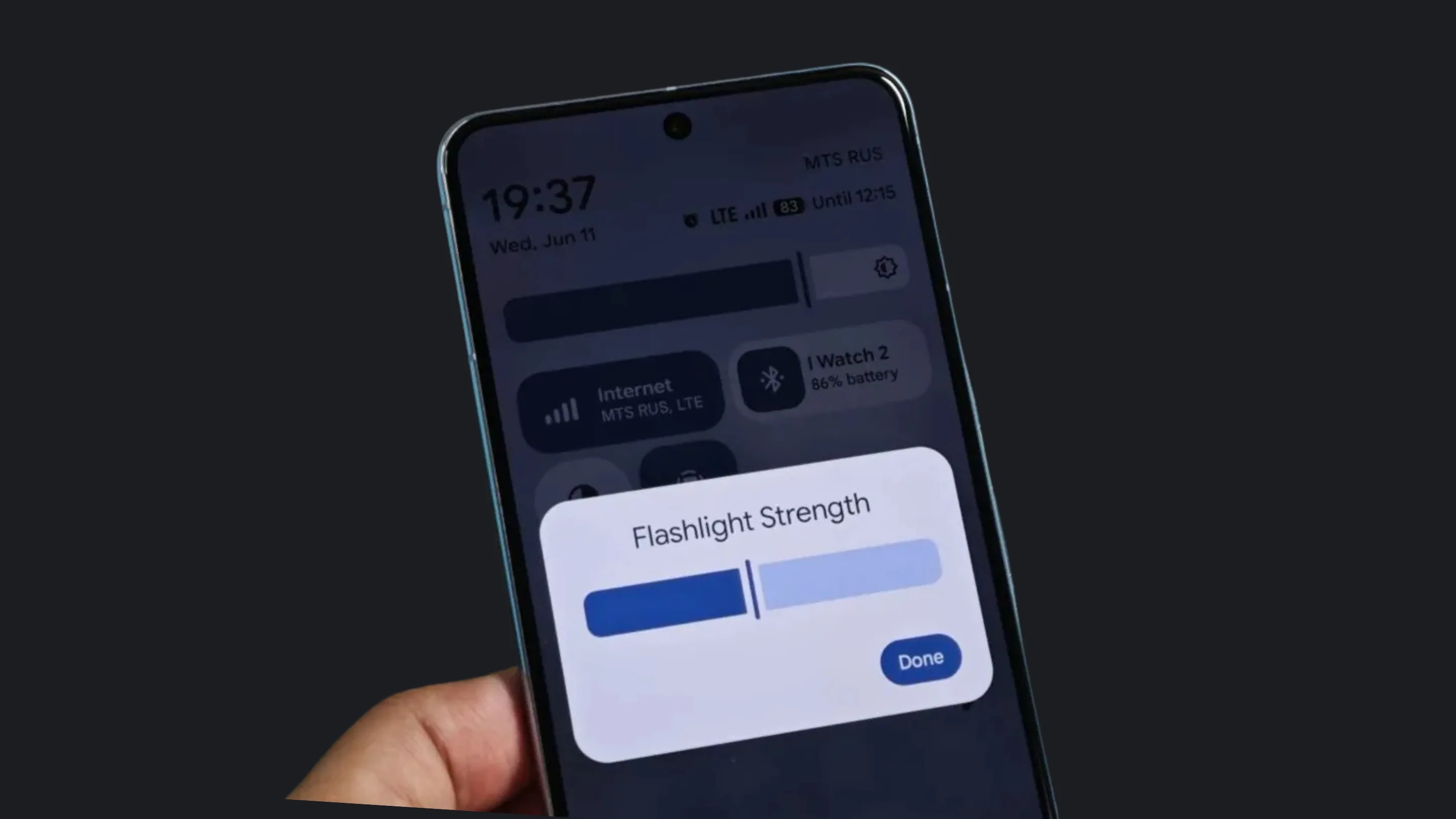 Controle de brilho da lanterna do Pixel