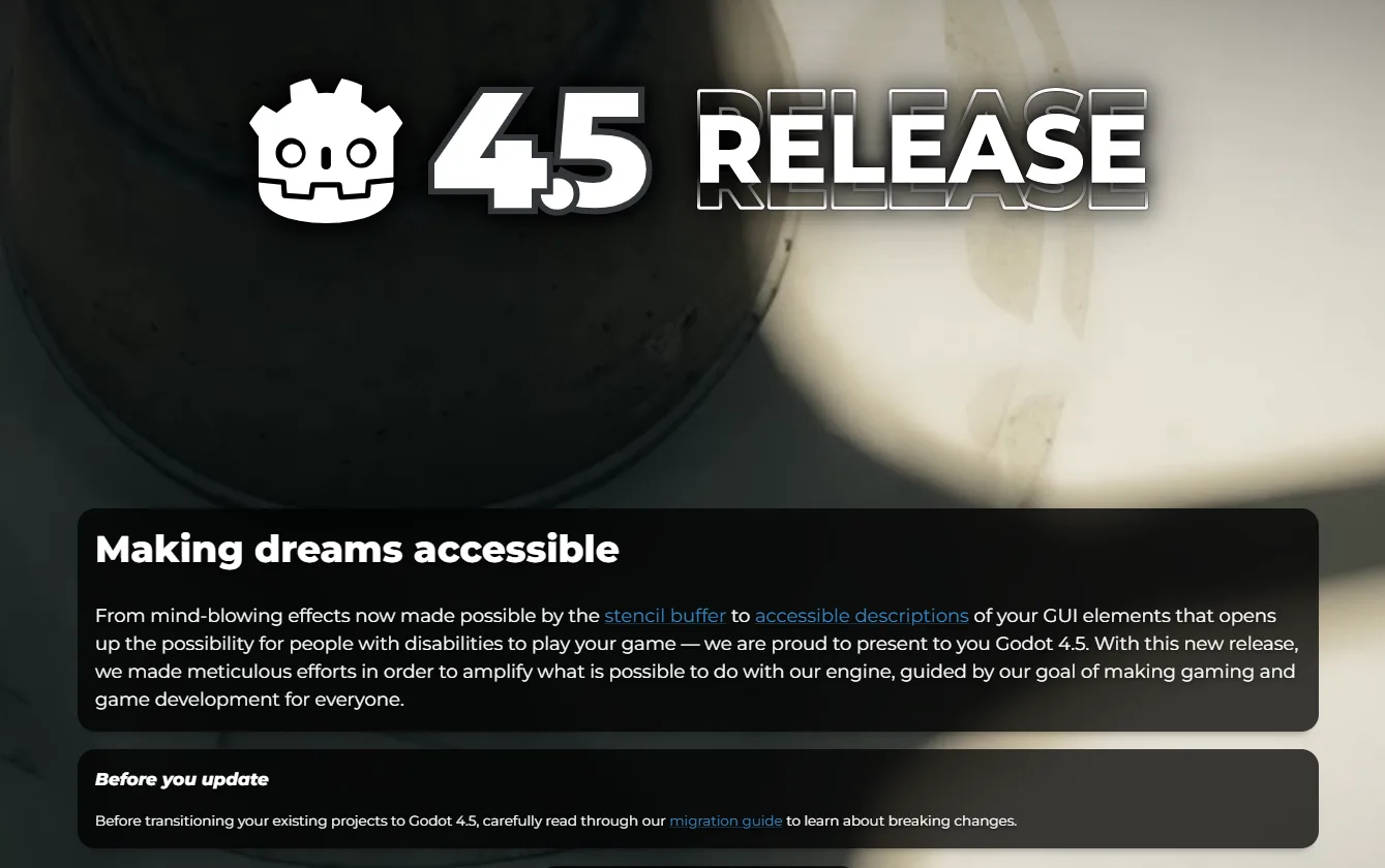 Godot 4.5 é lançado com foco massivo em acessibilidade, shader baking e suporte ao visionOS da Apple 2 AAexmTjP image 1