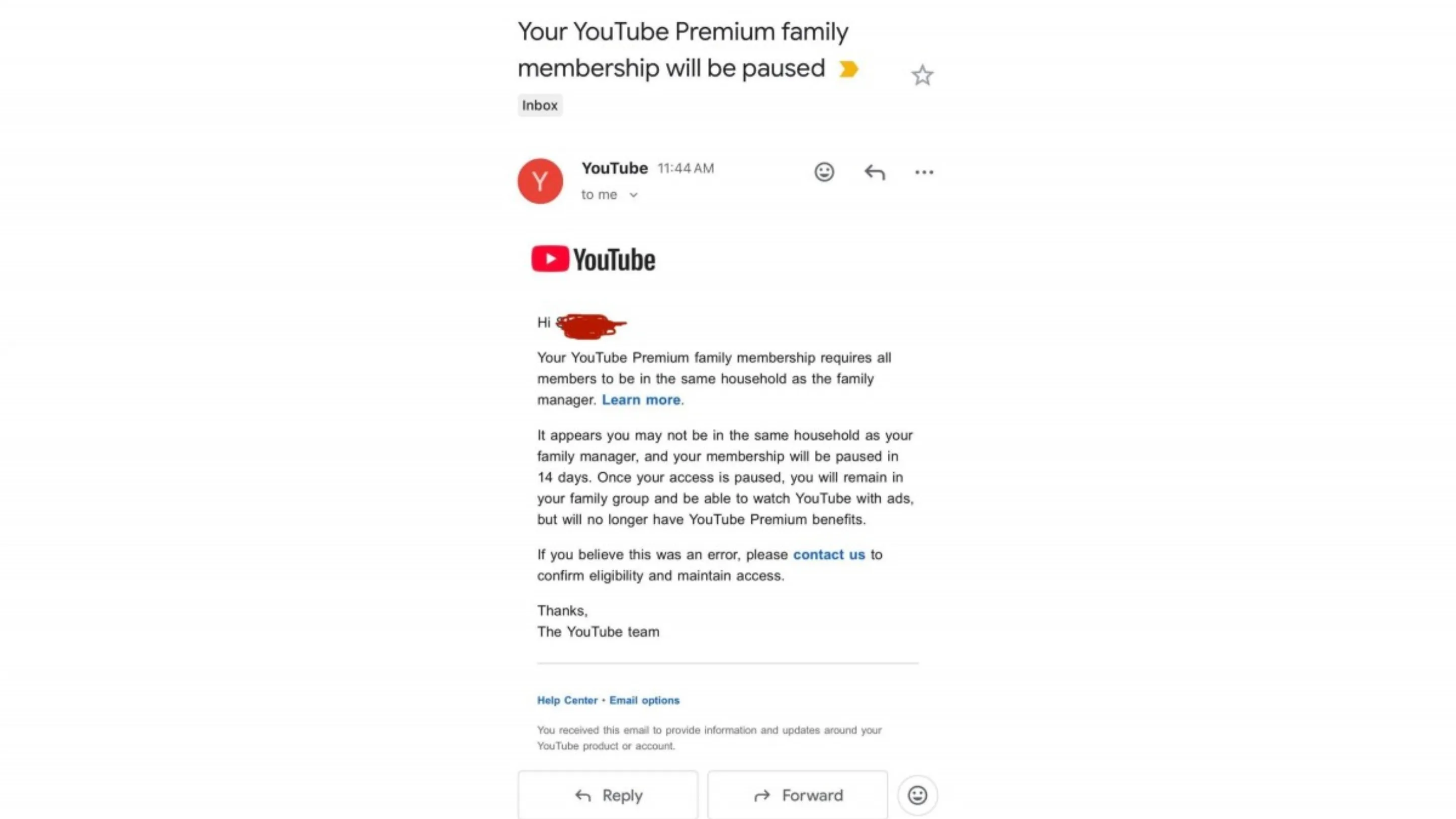 Compartilhamento YouTube Premium