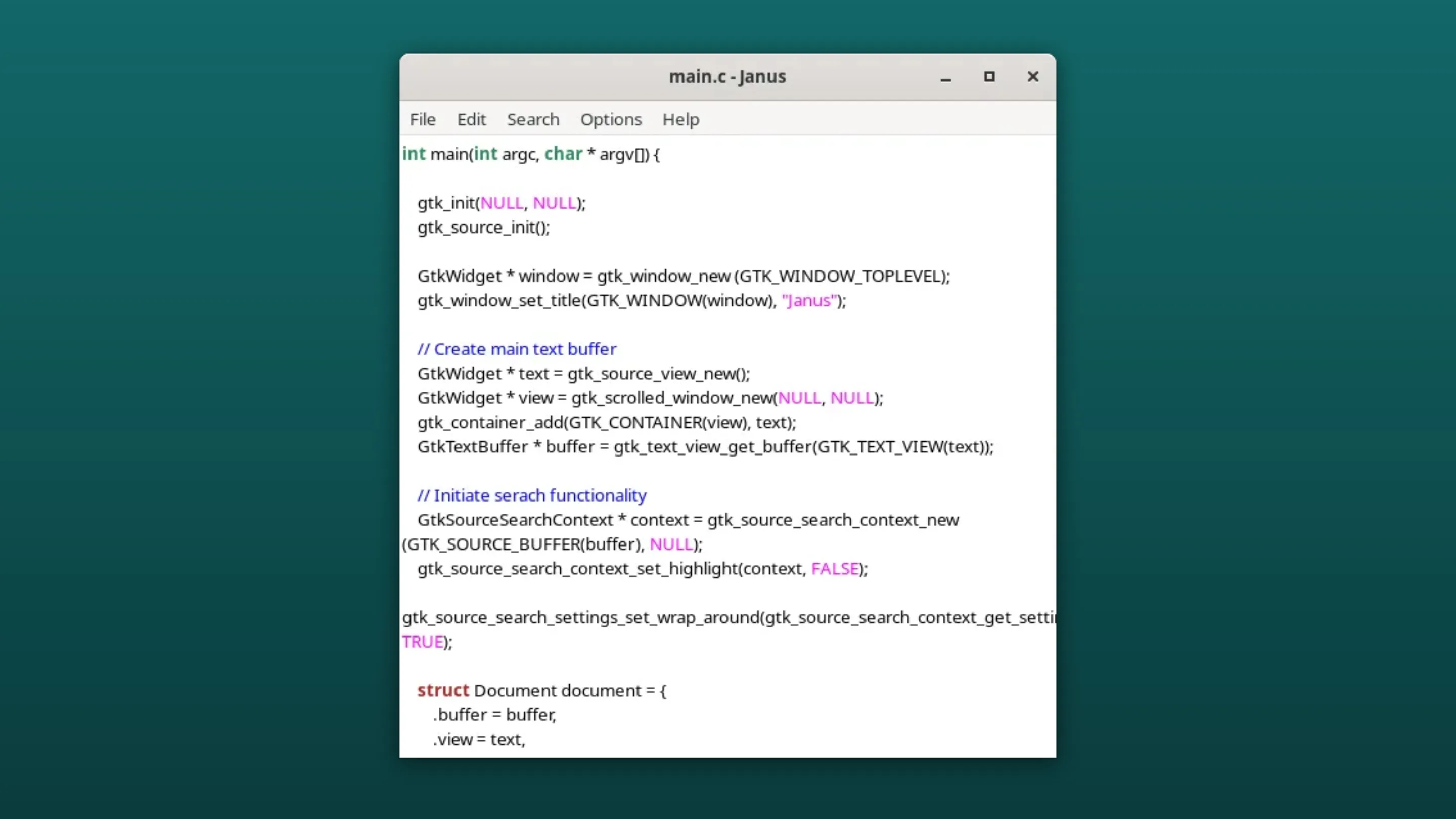 Imagem com a interface do Janus