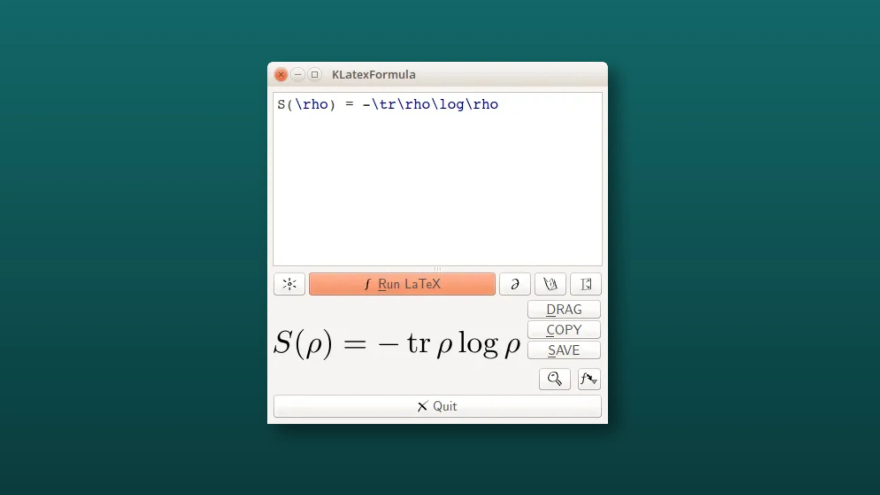 Instale o KLatexFormula, um gerador de equações matemáticas, no Ubuntu, Fedora, Debian e outras distribuições Linux com Flatpak 2 Imagem com a interface do KLatexFormula