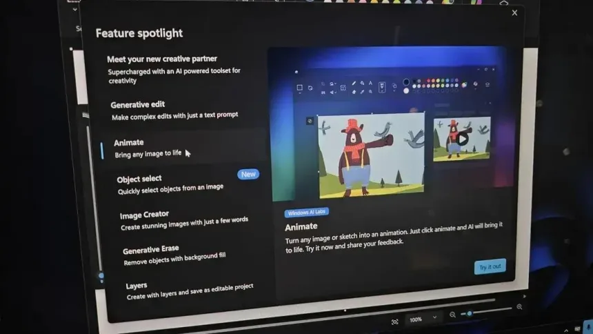 Microsoft Paint ganha animações e edição com inteligência artificial