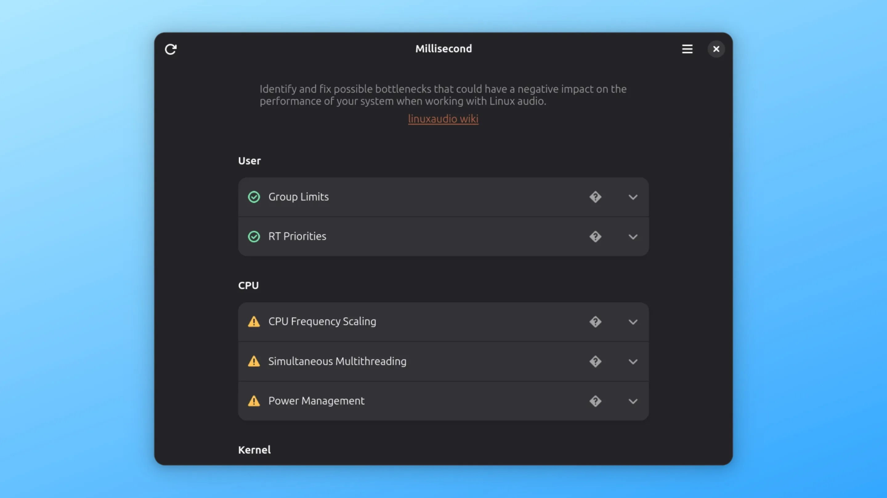Instale o Millisecond, um app para baixa latência, no Ubuntu, Fedora, Debian e outras distribuições Linux com Flatpak 2 Imagem com a interface do Millisecond