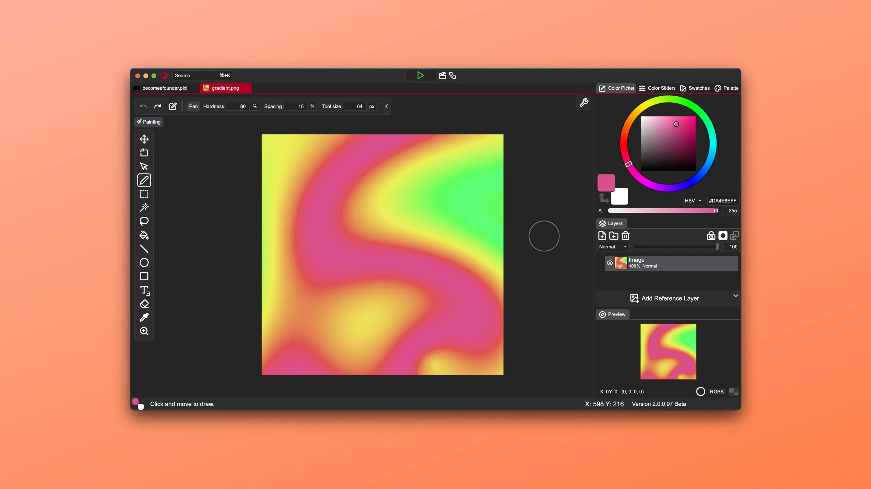 Imagem com a interface do PixeEditor