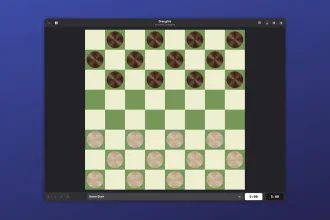 Imagem com a interface do Draughts