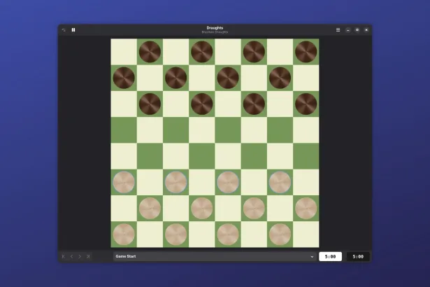 Imagem com a interface do Draughts