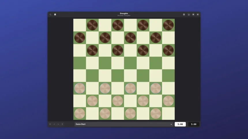 Imagem com a interface do Draughts