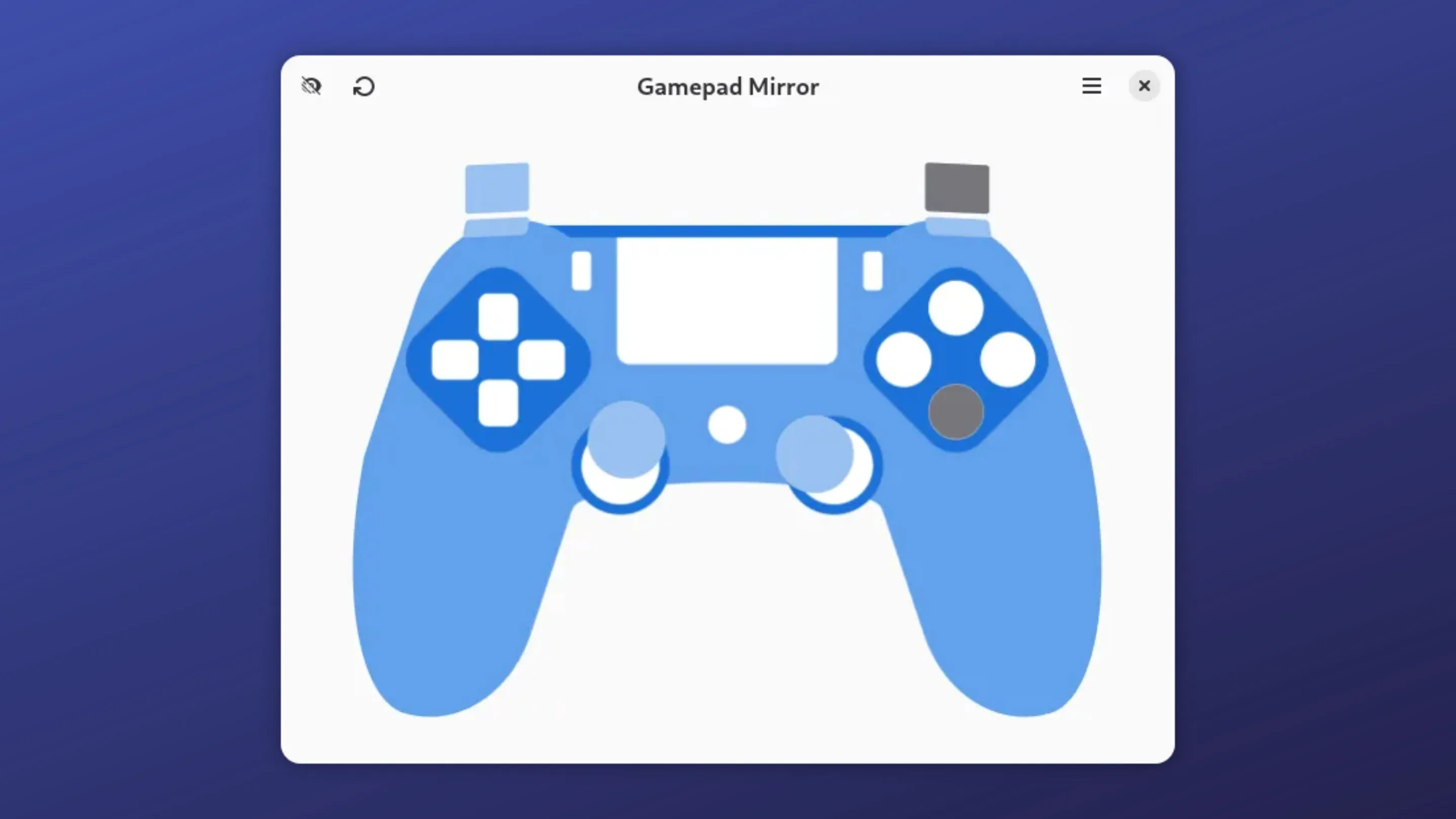 Instale o Gamepad Mirror, um visualizador de entrada de gamepad, no Ubuntu, Fedora, Debian e outras distribuições Linux com Flatpak 2 Imagem com a interface do Gamepad Mirror