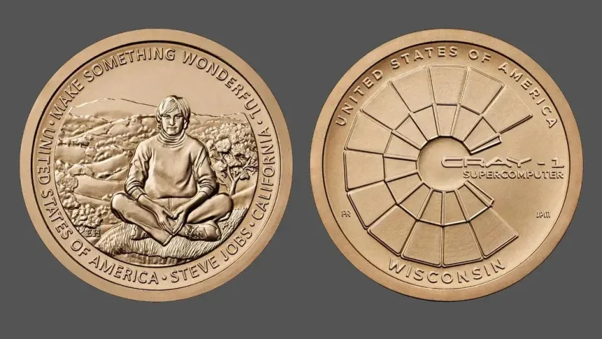 Novas moedas de um dólar homenageiam Steve Jobs e Cray-1 nos EUA
