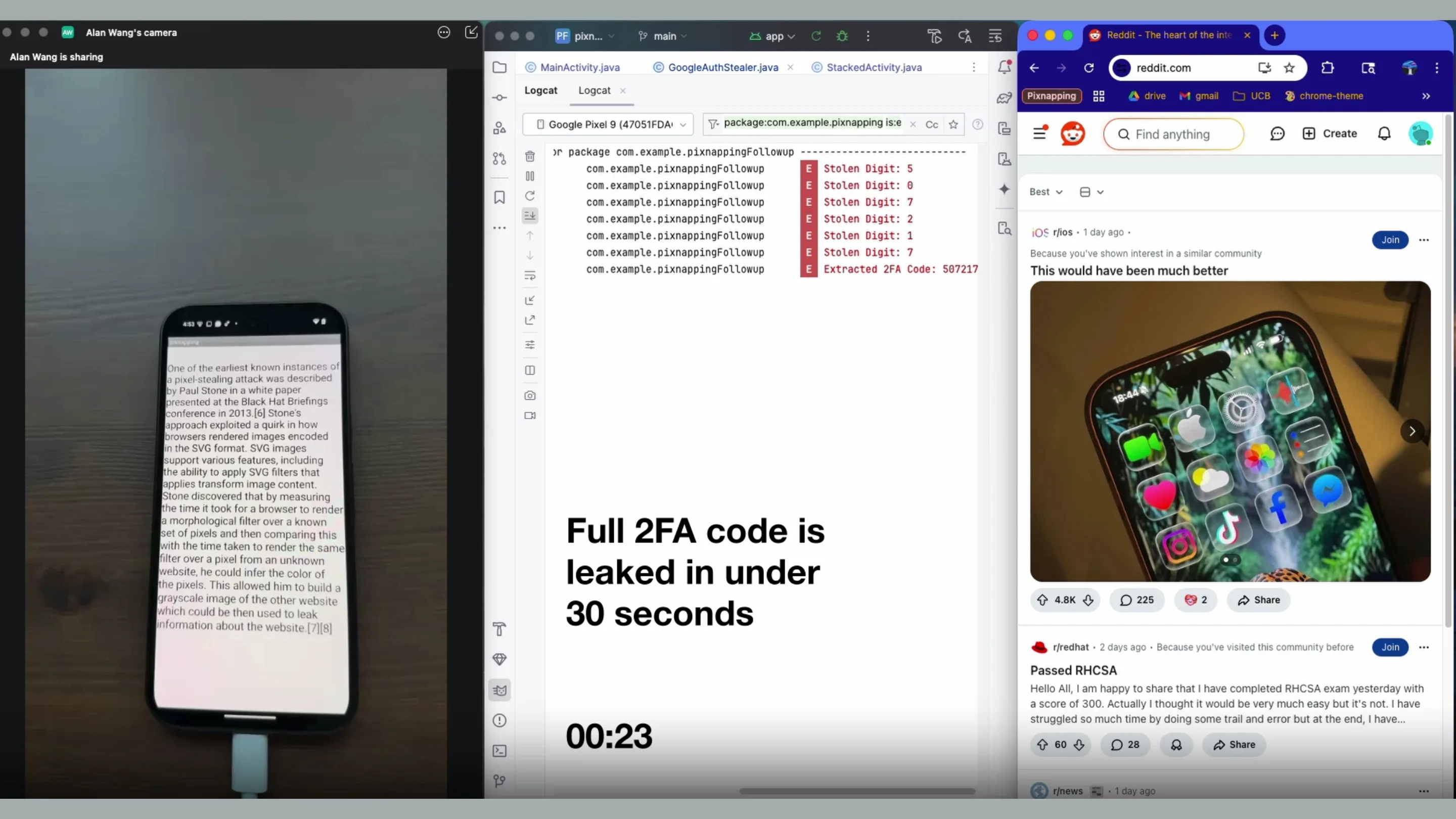 Pixnapping: Nova falha no Android rouba códigos 2FA 2 Falha Android