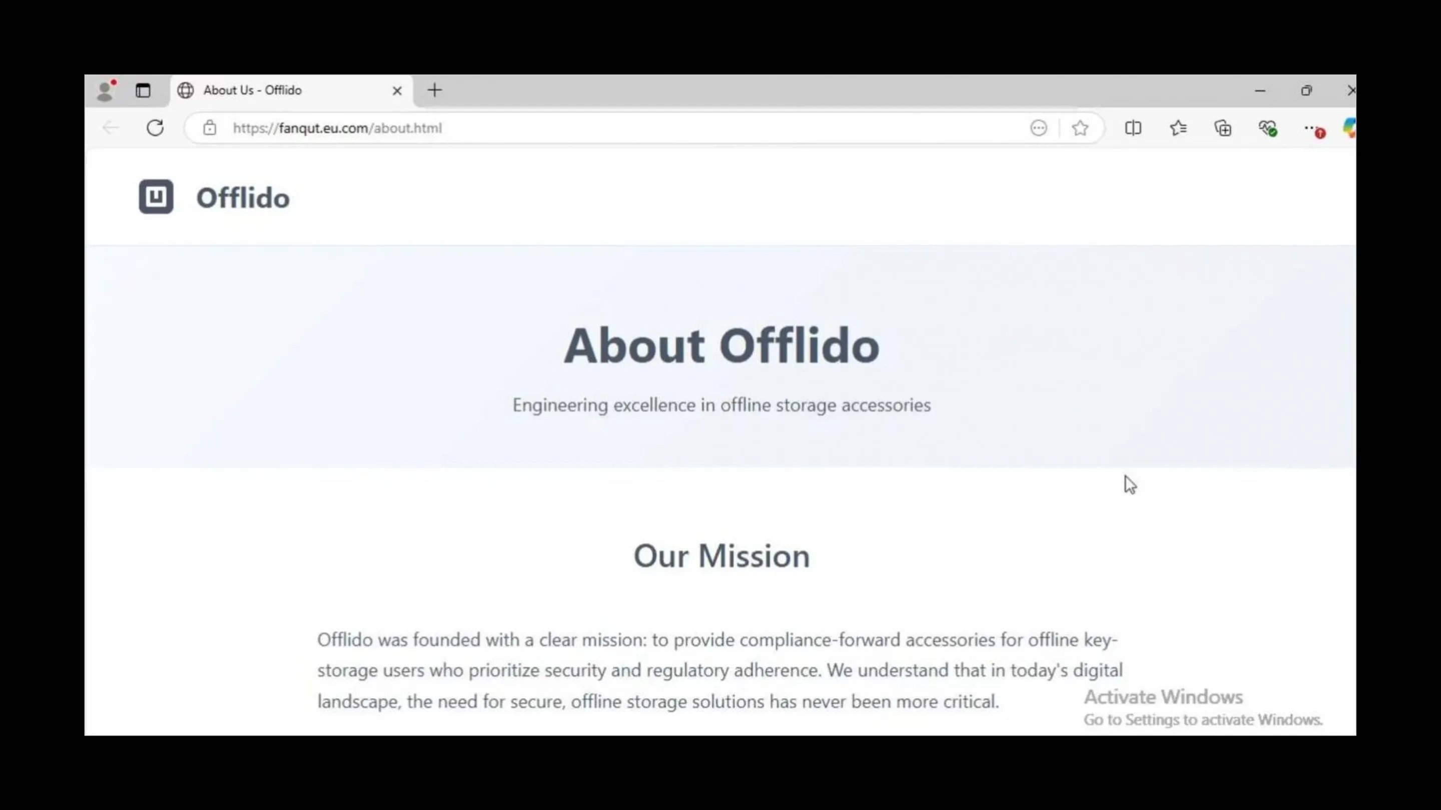 Site falso da empresa