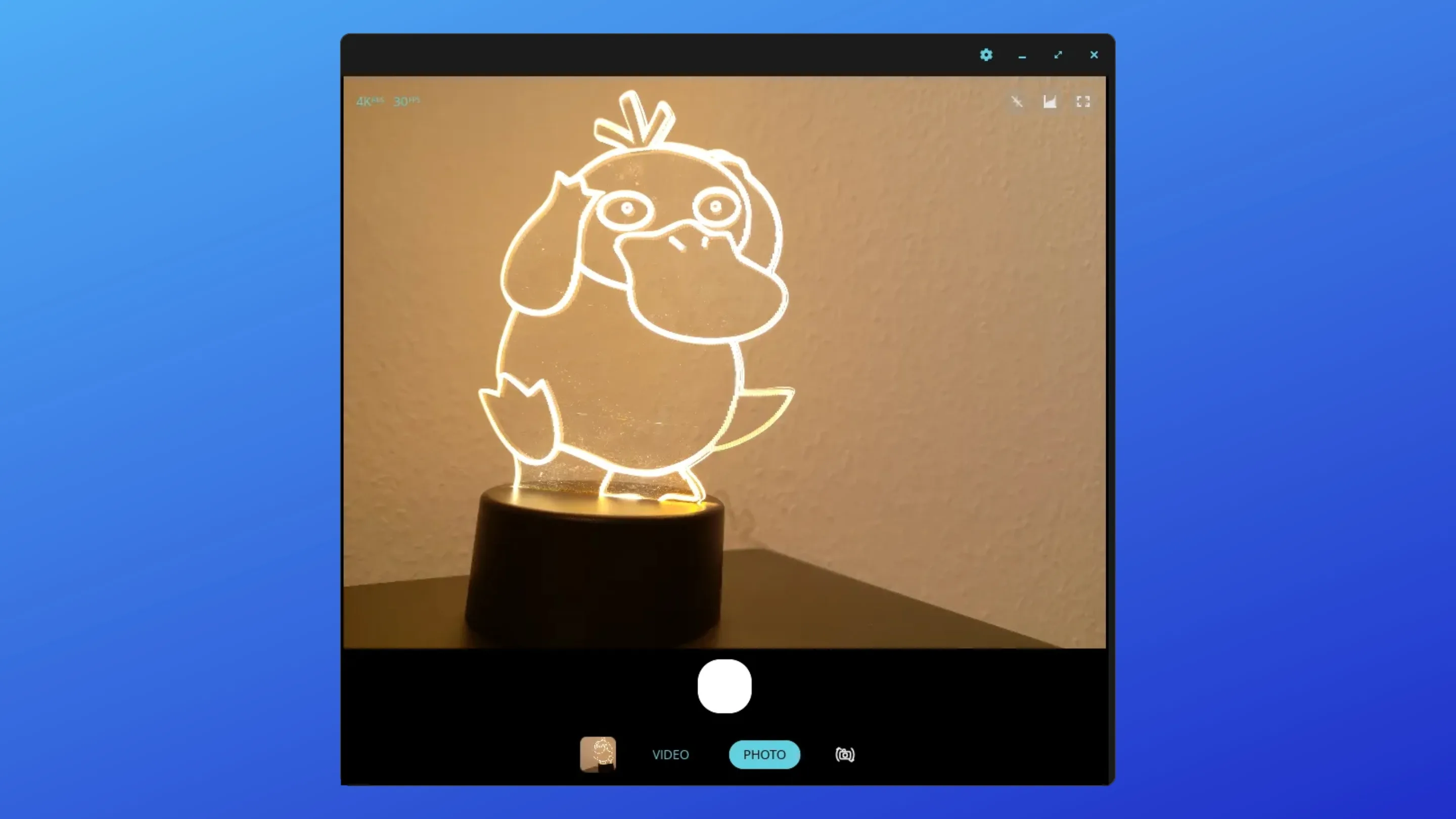 Imagem com a interface do COSMIC Camera