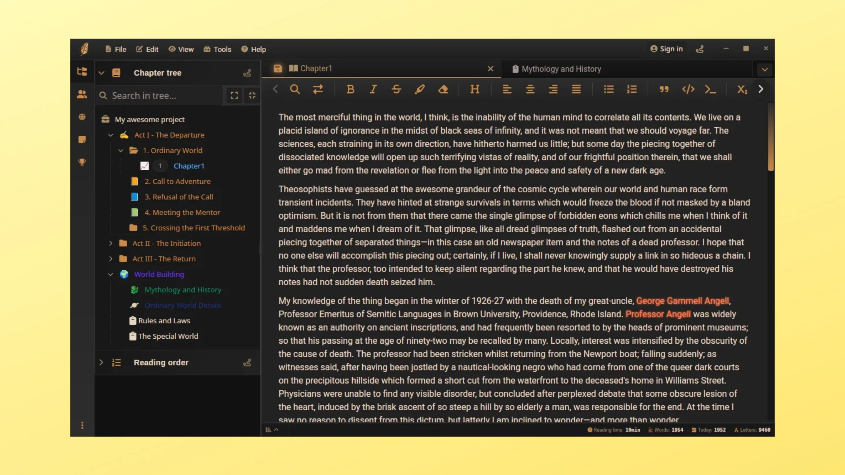 Imagem com a interface do do Tintero