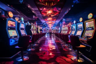 UYmepArZ vista de maquinas caca niqueis em um cassino