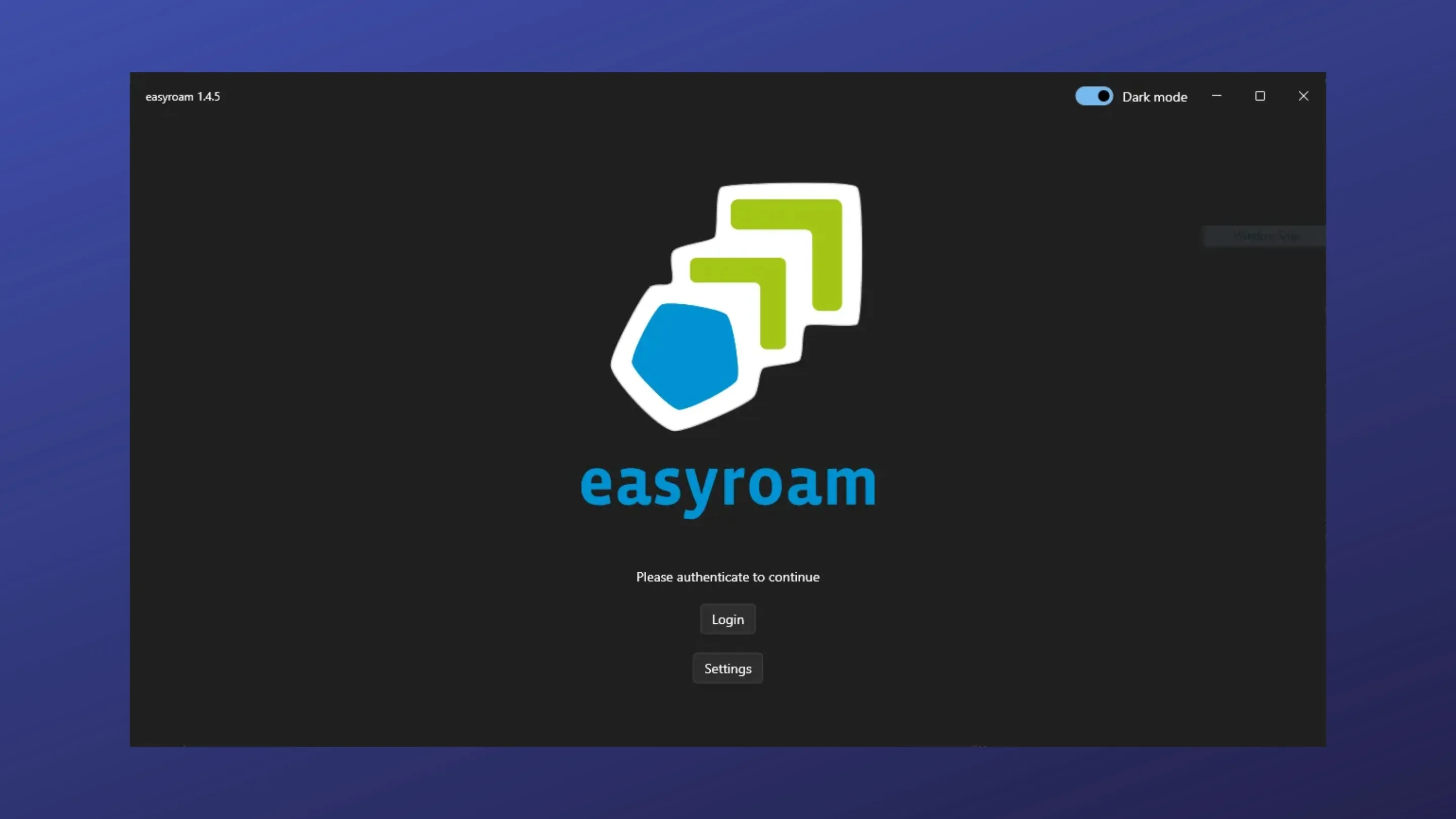 Imagem com a interface do easyroam