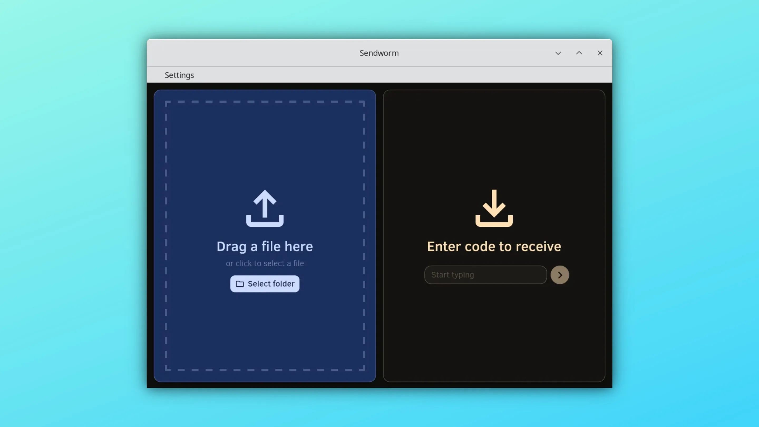 Imagem com a interface do Sendworm
