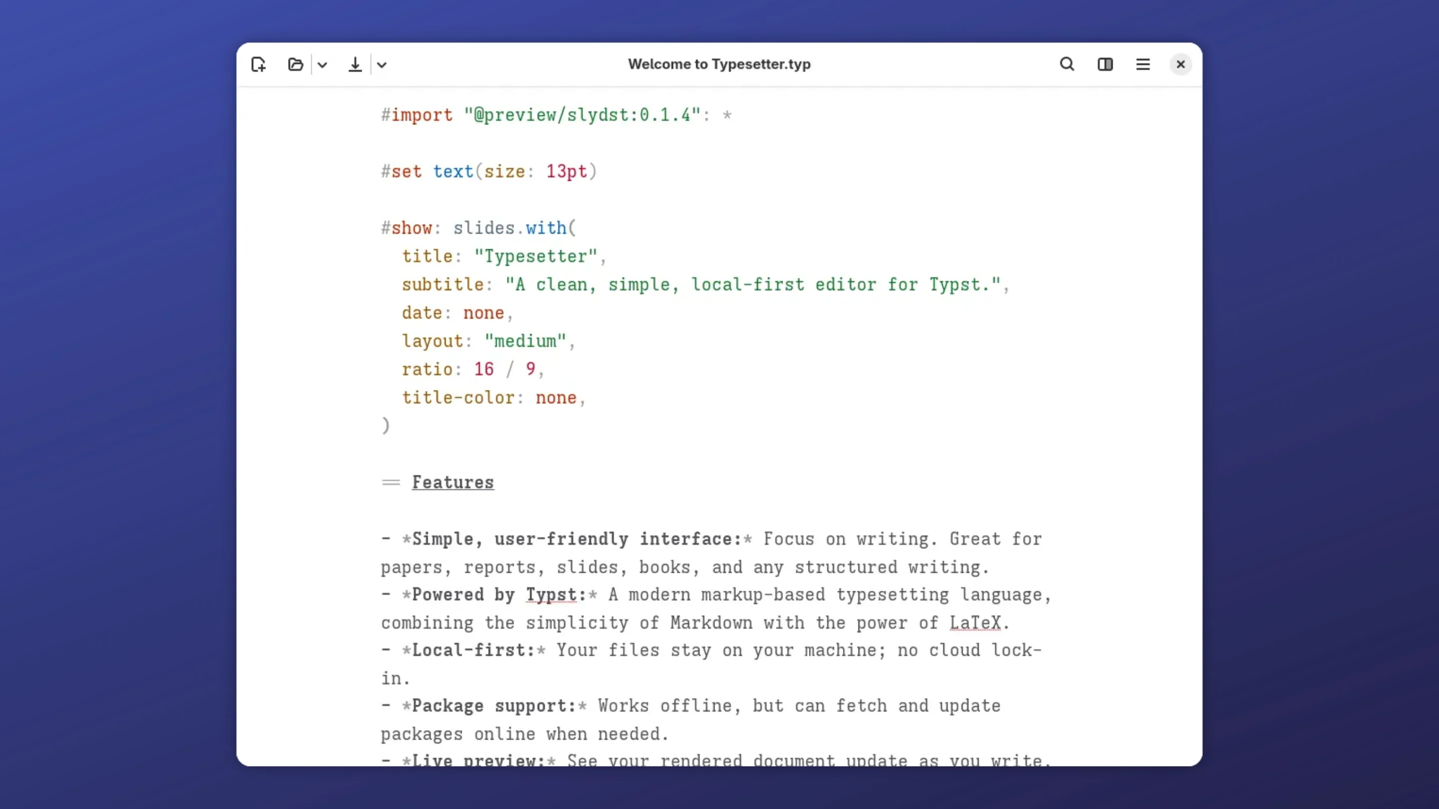 Imagem com a interface do Typesetter