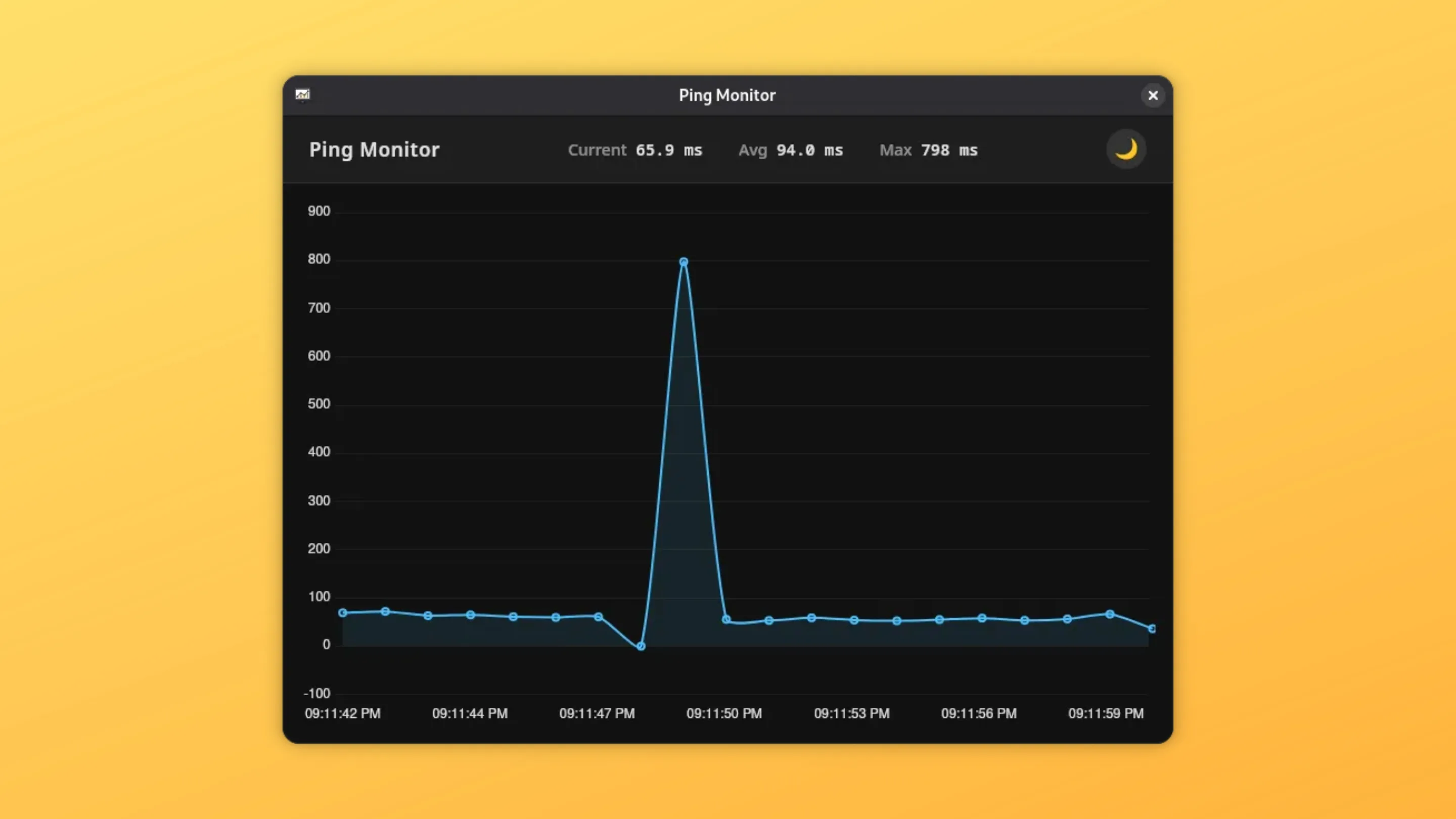 Instale o Ping Monitor, um monitorador de Ping, no Ubuntu, Fedora, Debian e outras distribuições Linux com Flatpak 2 Imagem com a interface do Ping Monitor