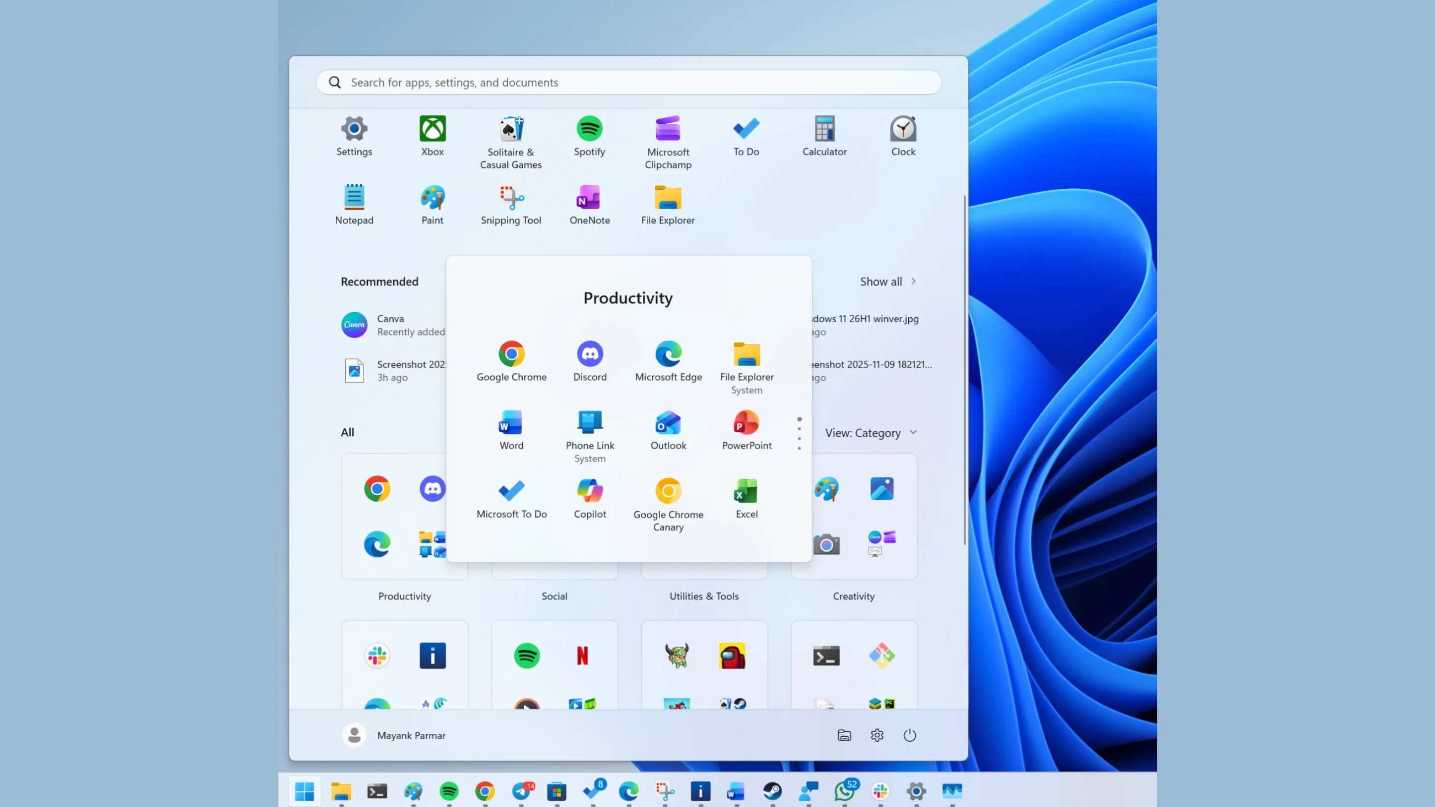 io7dtIhR novo menu iniciar windows 11
