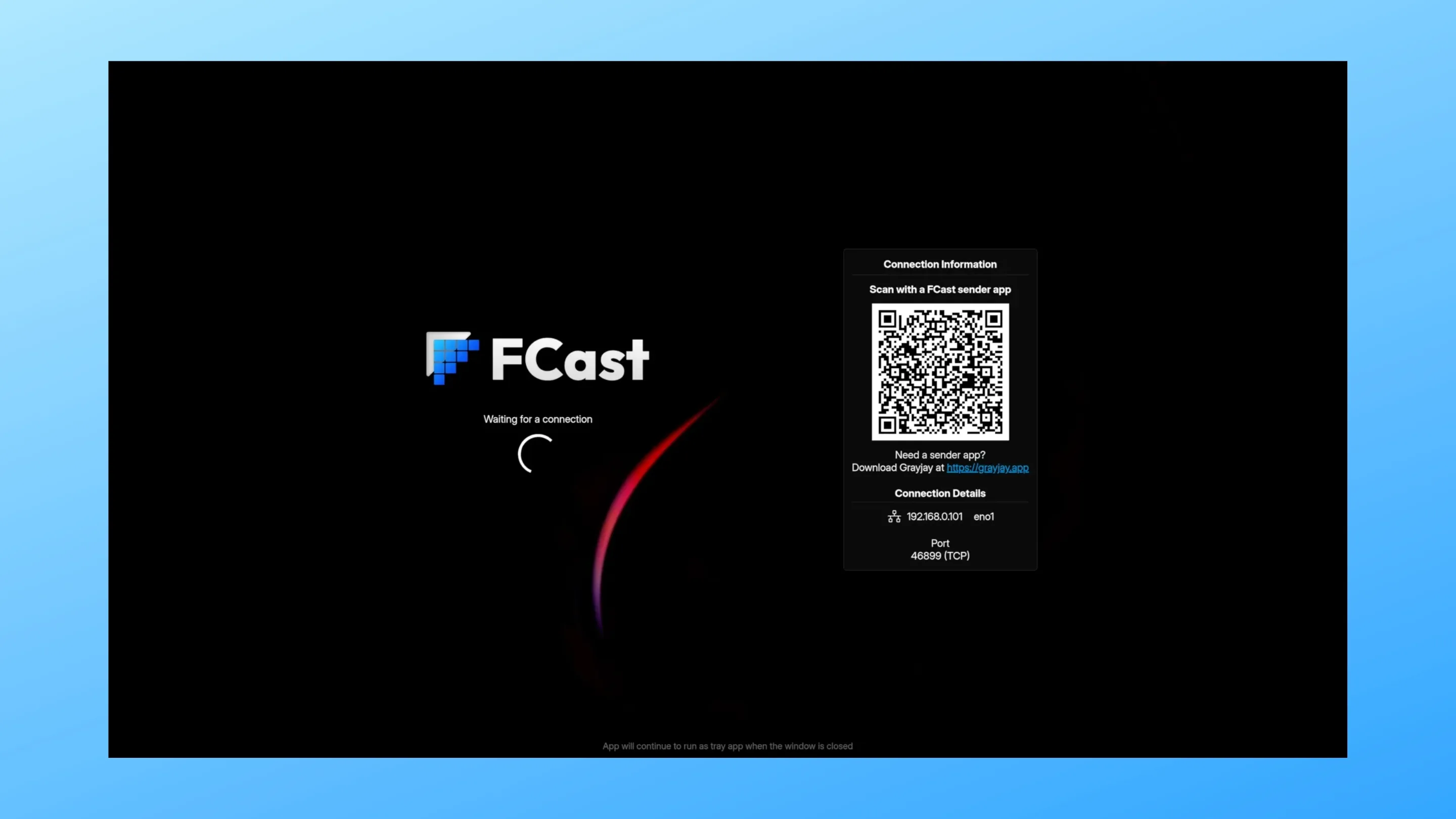 Instale o FCast Receiver, um software de streaming, no Ubuntu, Fedora, Debian e outras distribuições Linux com Flatpak 2 Imagem com a interface do FCast
