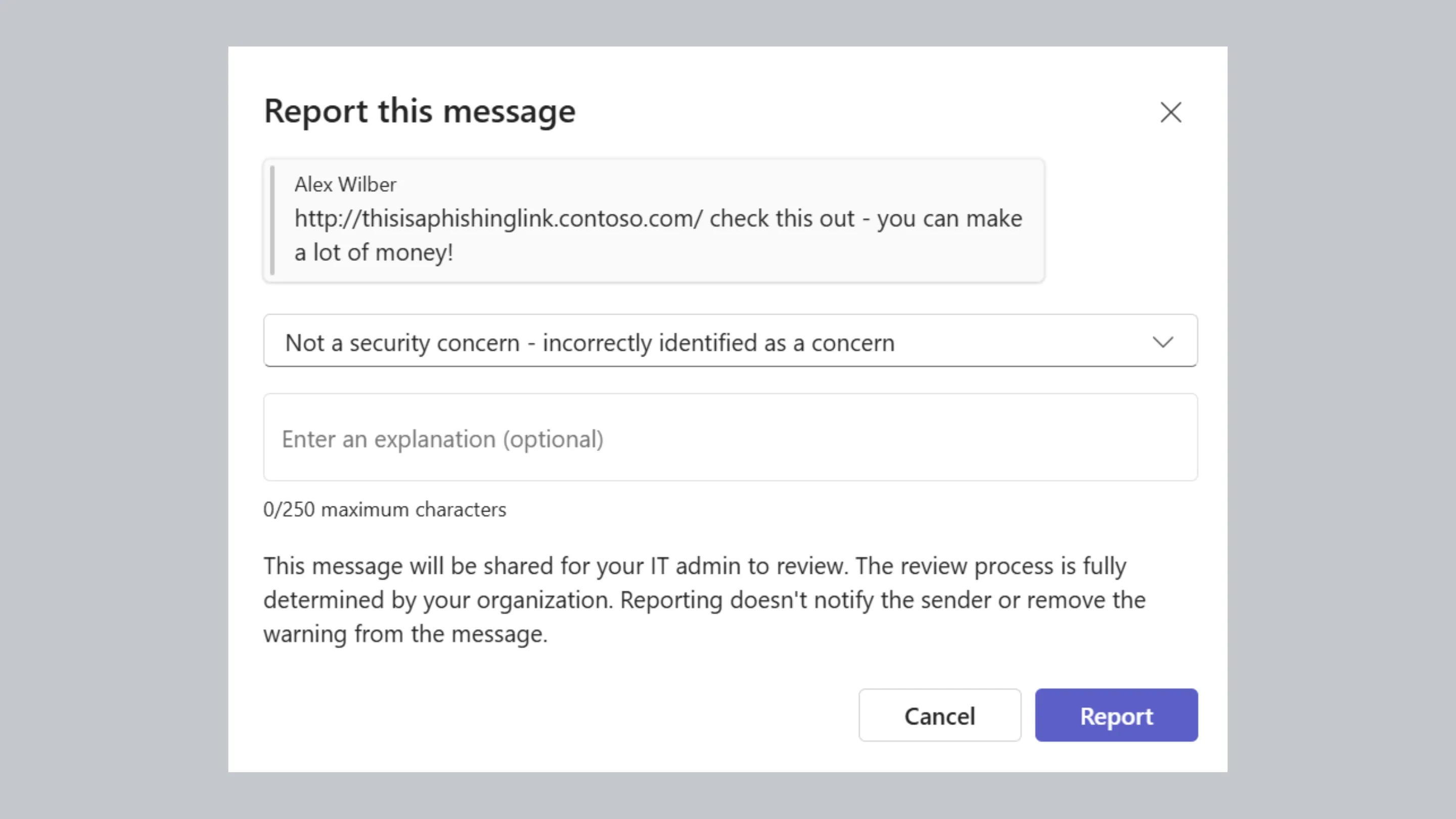 Teams, como relatar falsos positivos de ameaças 2 Relatórios de falsos positivos do Teams (Microsoft)
