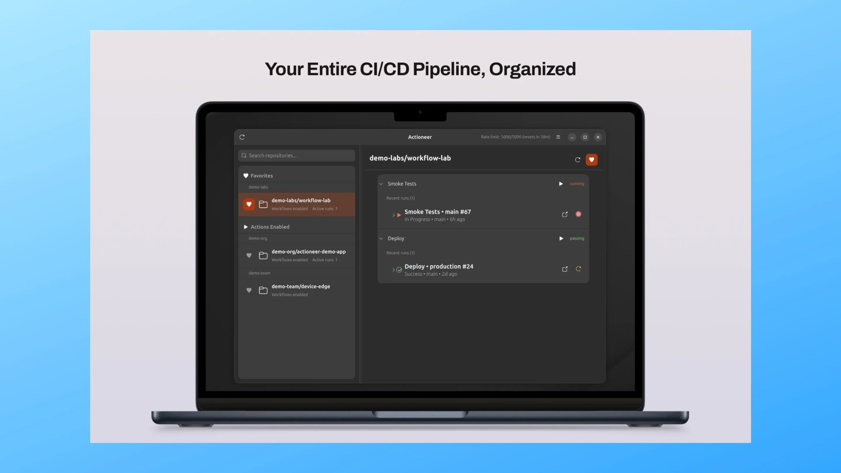 Imagem com a interface do Actioneer
