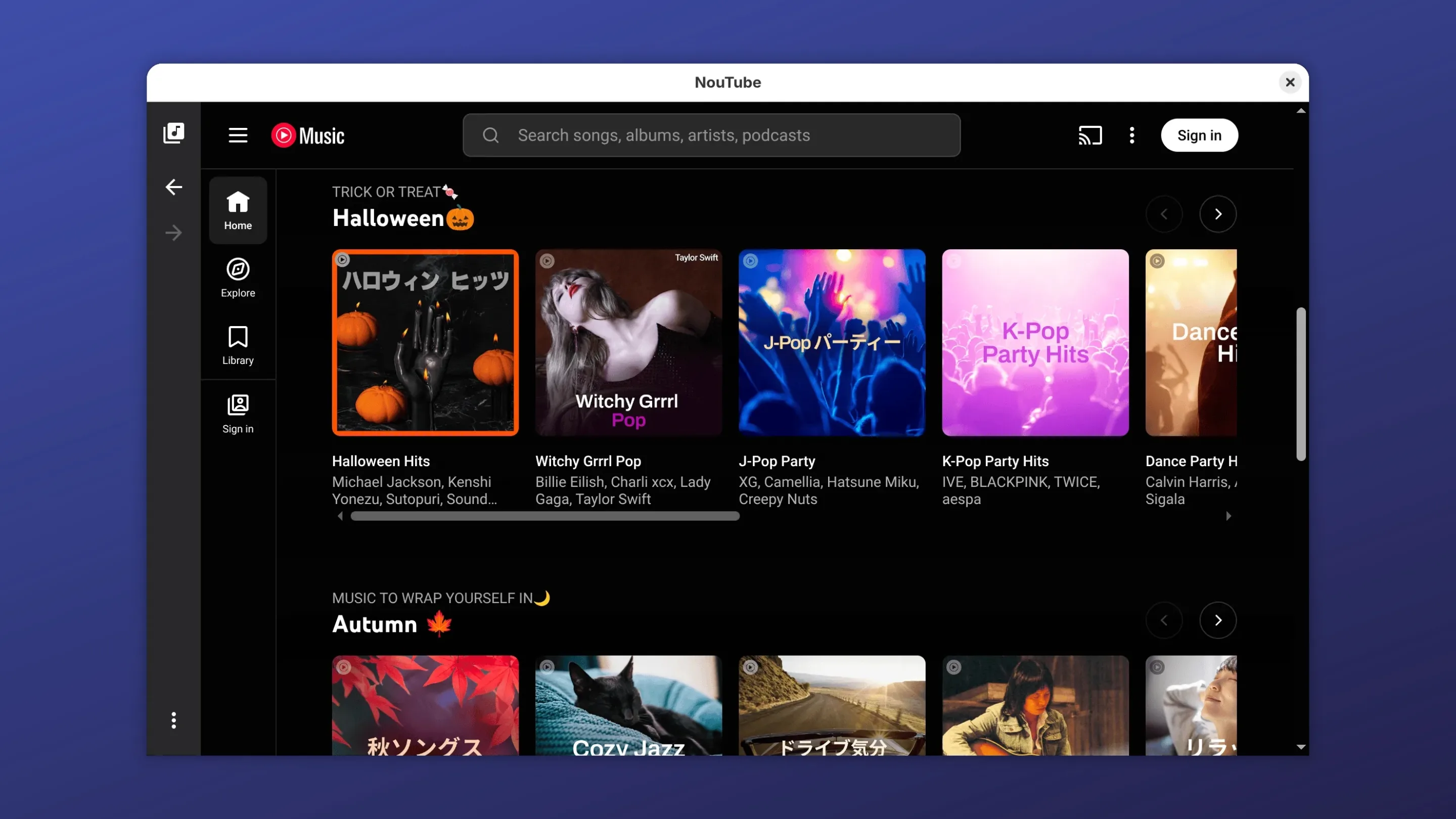 Instale o NouTube, um cliente desktop do YouTube, no Ubuntu, Fedora, Debian e outras distribuições Linux com Flatpak 2 Imagem com a interface do Noutube