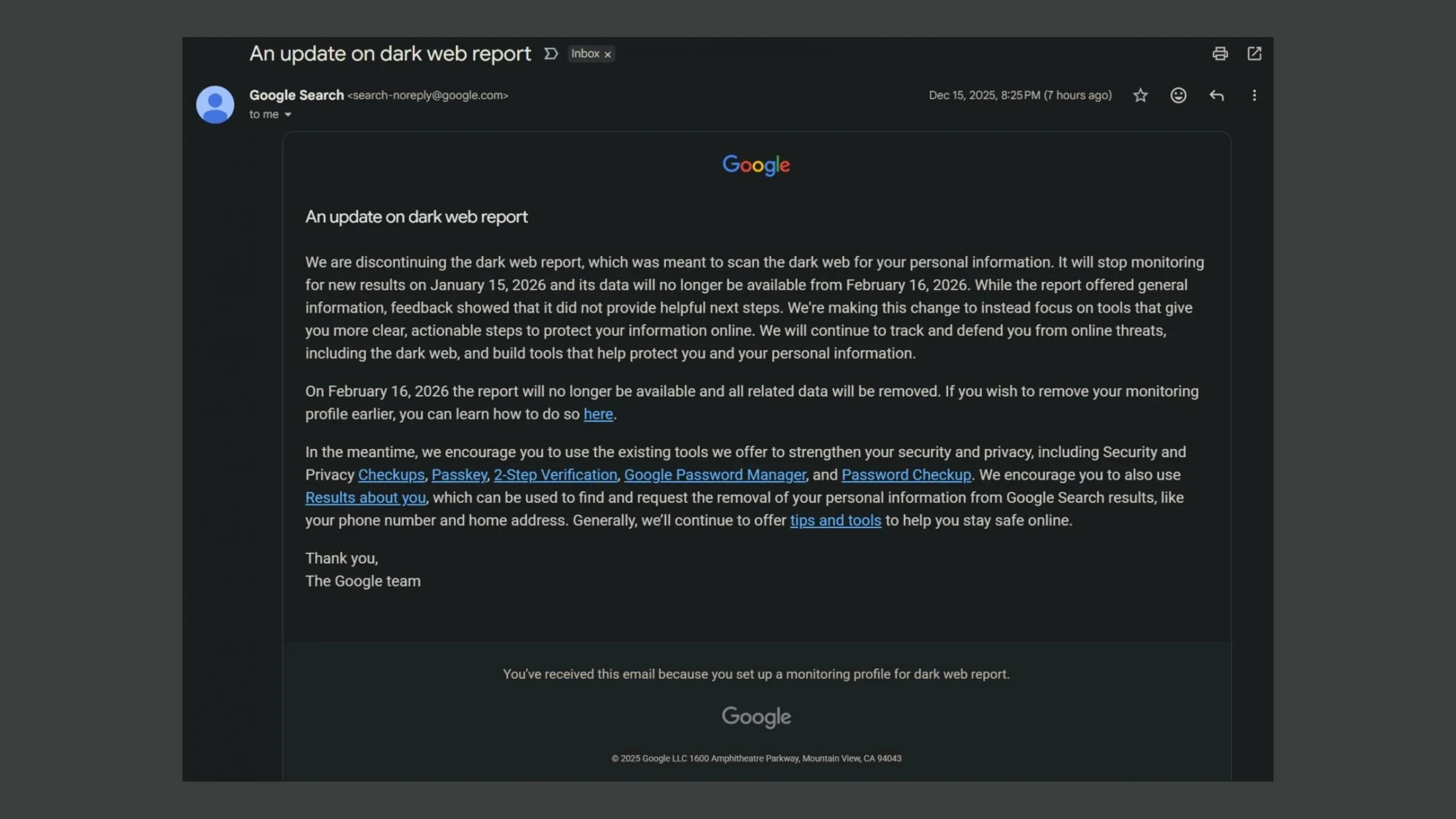 Google encerra o relatório da dark web: o que muda na segurança dos dados 2 Relatório Google Dark Web