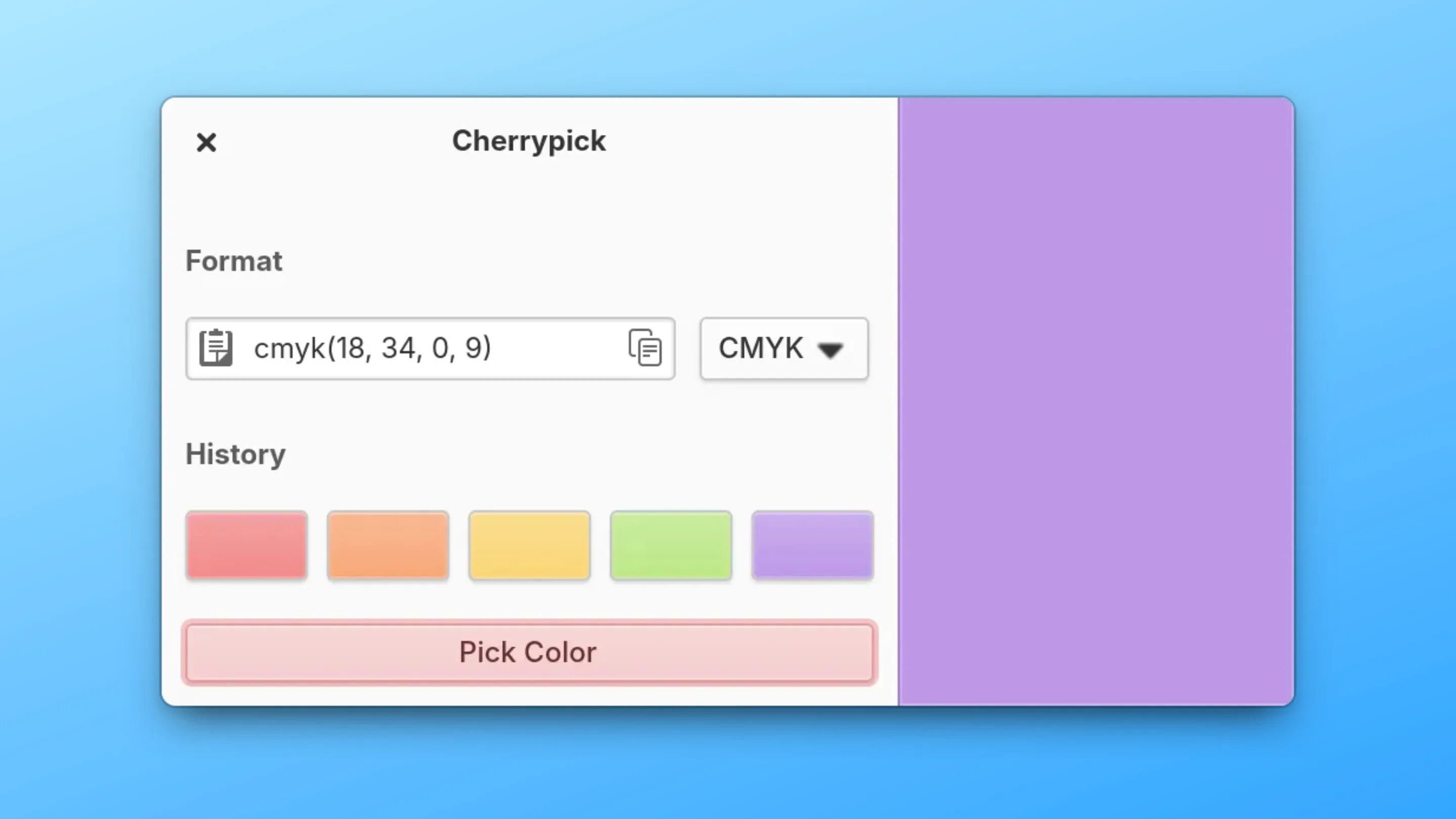 Imagem com a interface do Cherrypick