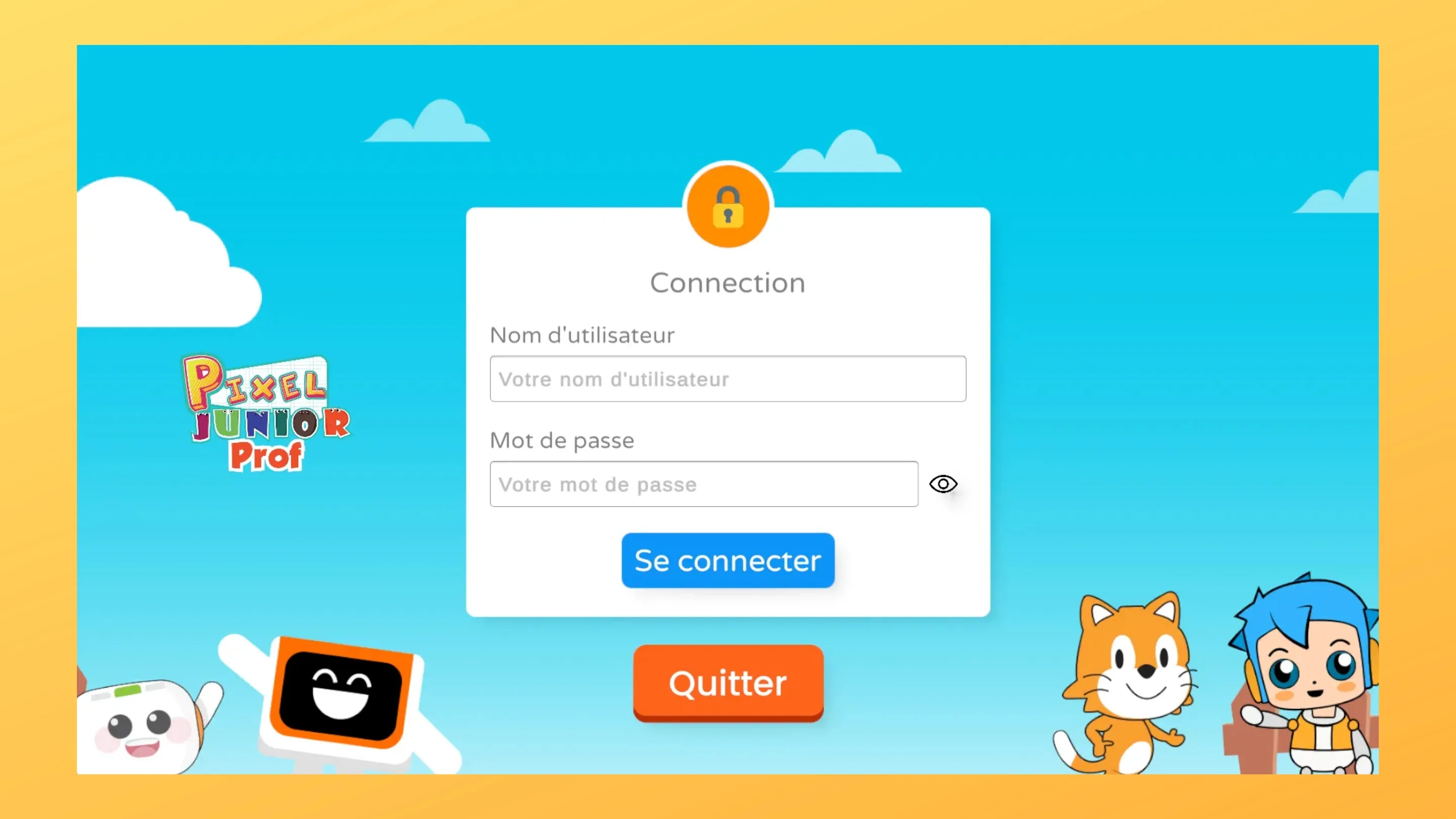 Imagem com a interface do Pixel Junior Prof