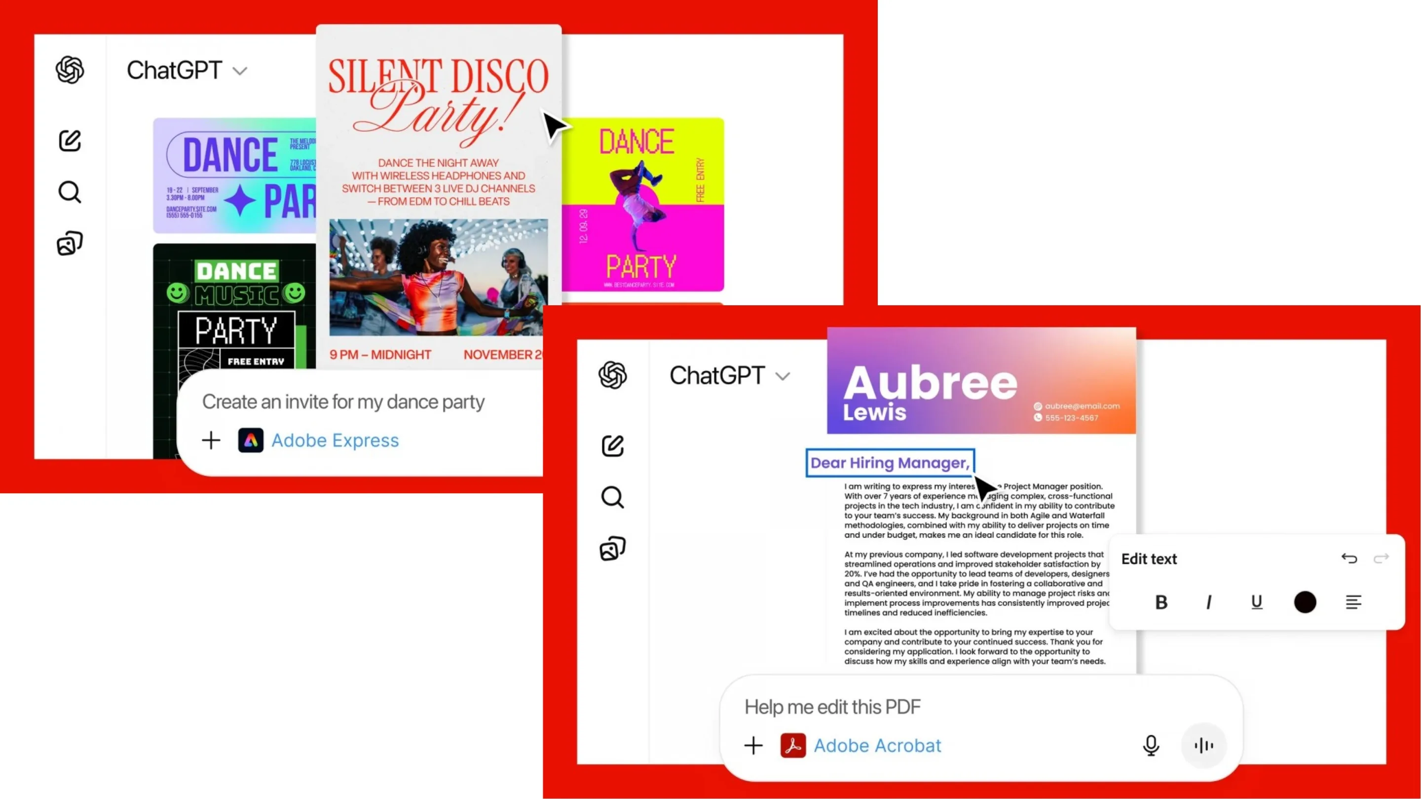 Photoshop, Express e Acrobat de graça no ChatGPT