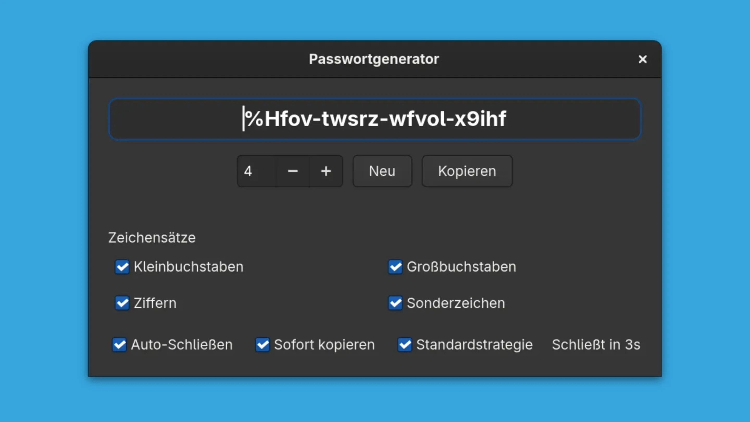 Imagem com a interface do Password Generator