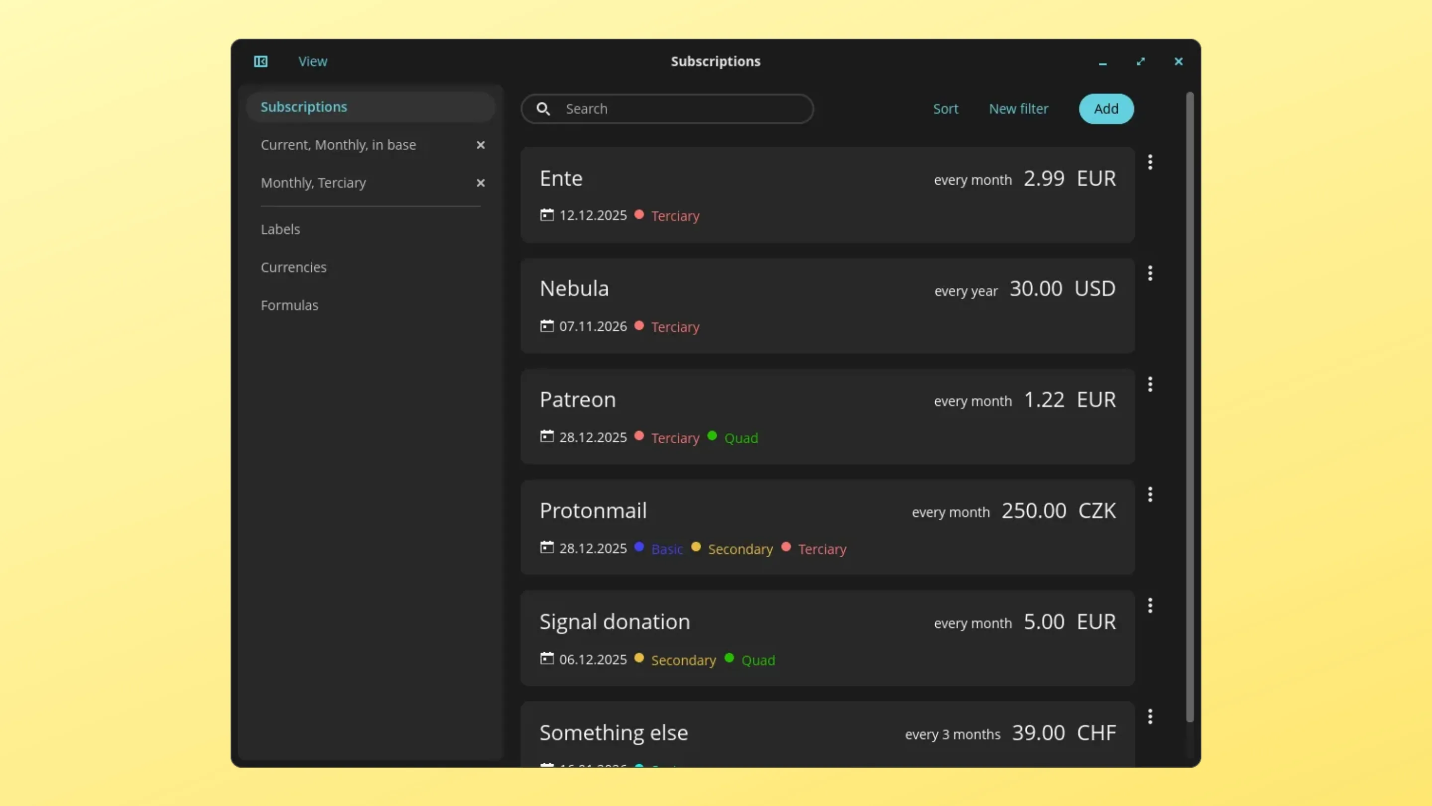 Imagem com a interface do Subscribi