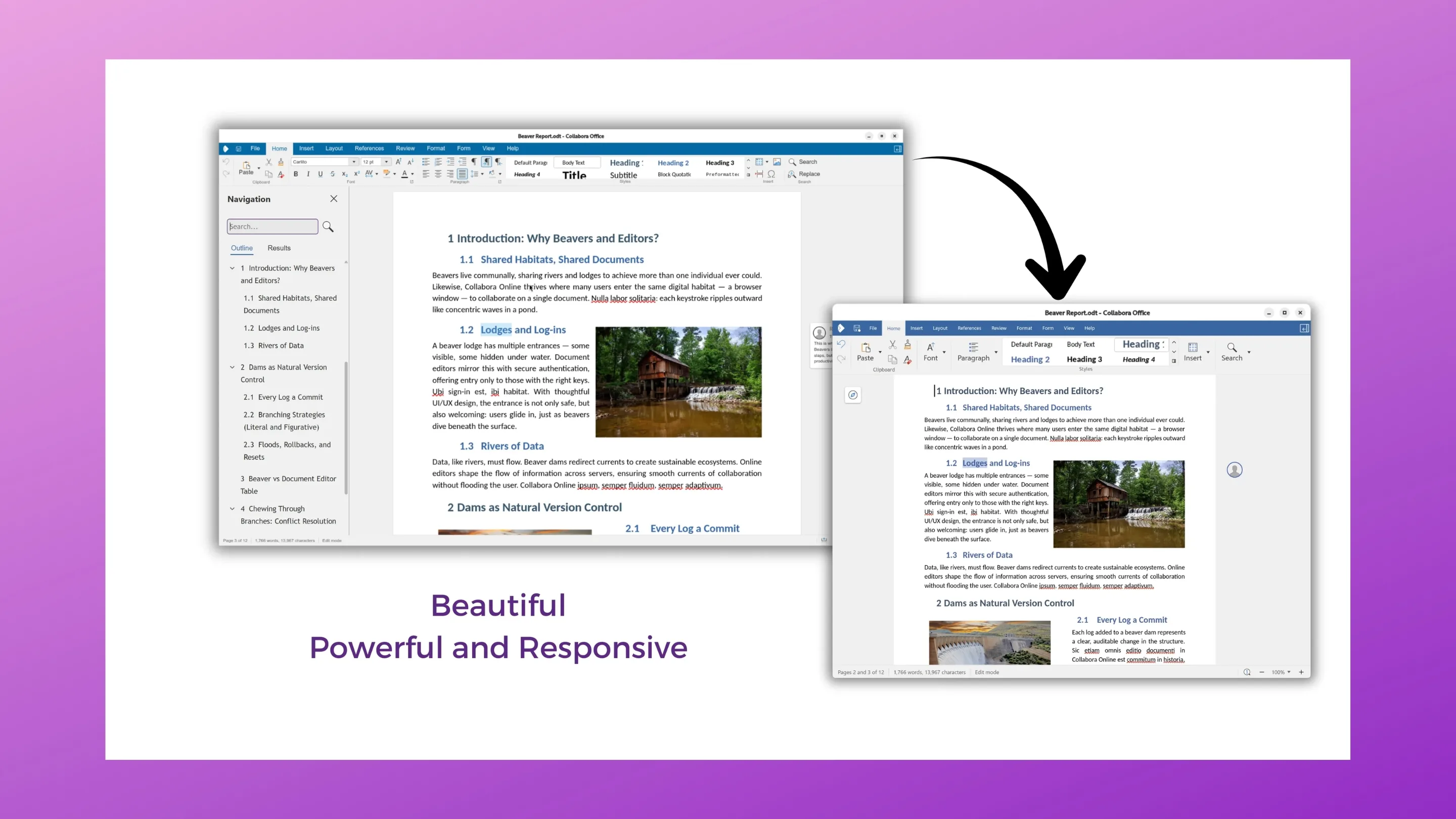 Imagem com a interface do Collabora Office Desktop