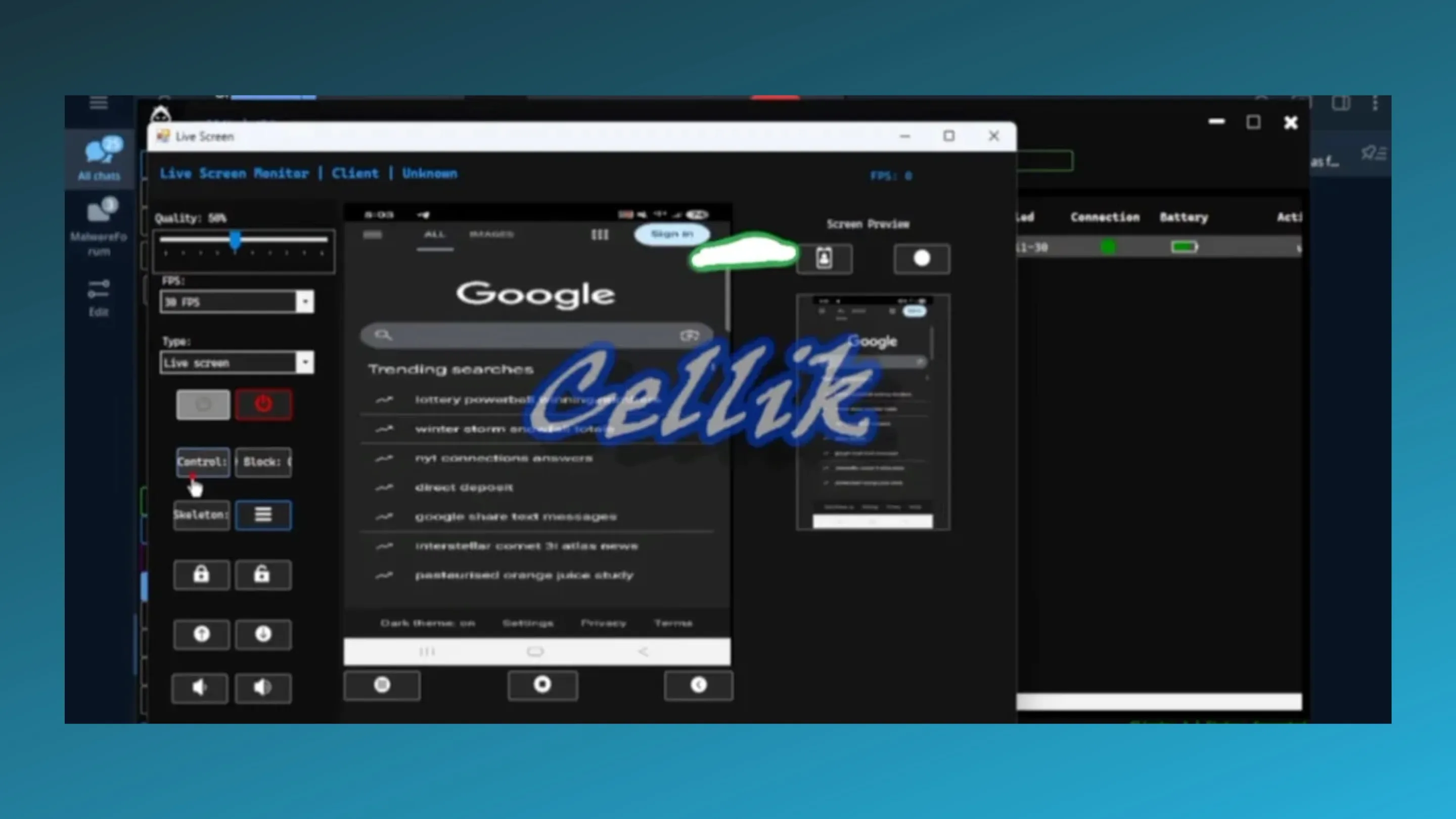 Cellik: o novo malware Android que burla o Play Protect 2 Transmissão ao vivo da tela da vítima.