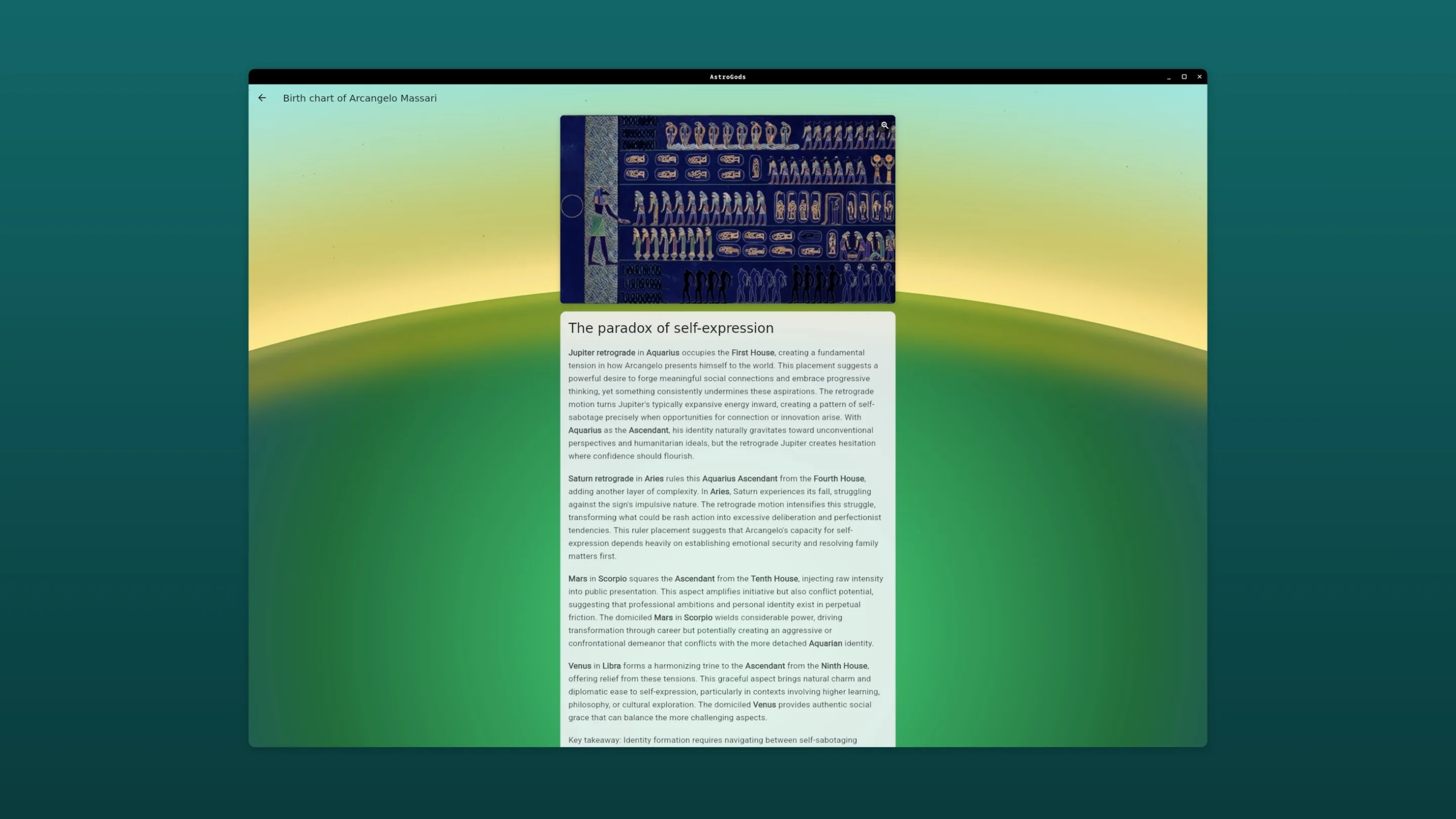 Imagem com a interface do AstroGods
