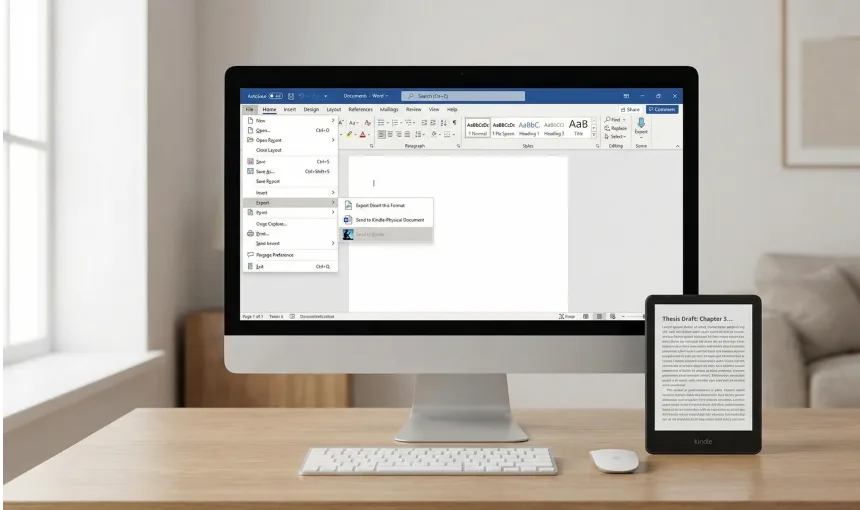 Microsoft Word removendo opção Enviar para Kindle após fevereiro de 2026