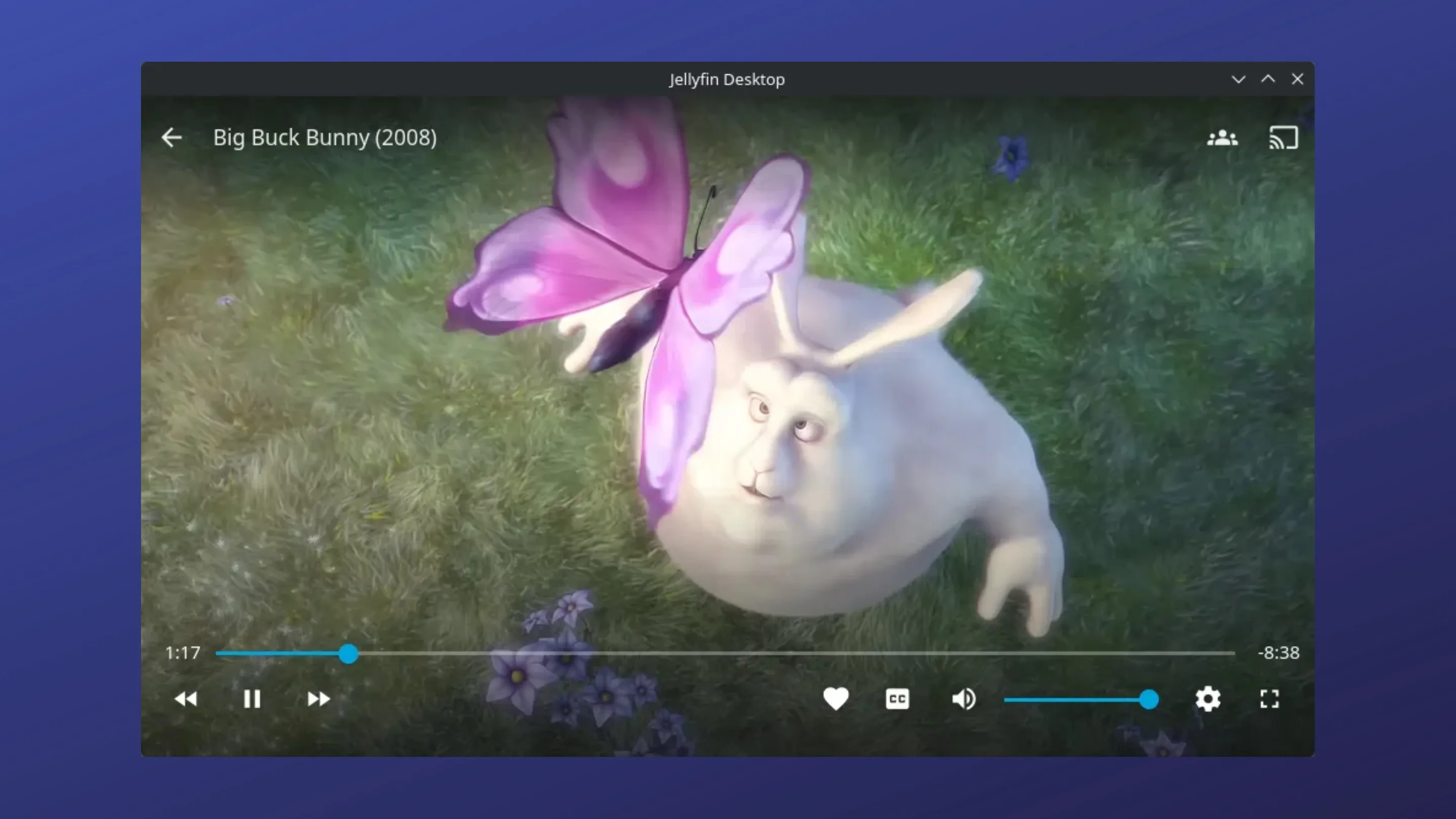 Imagem com a interface do Jellyfin Desktop