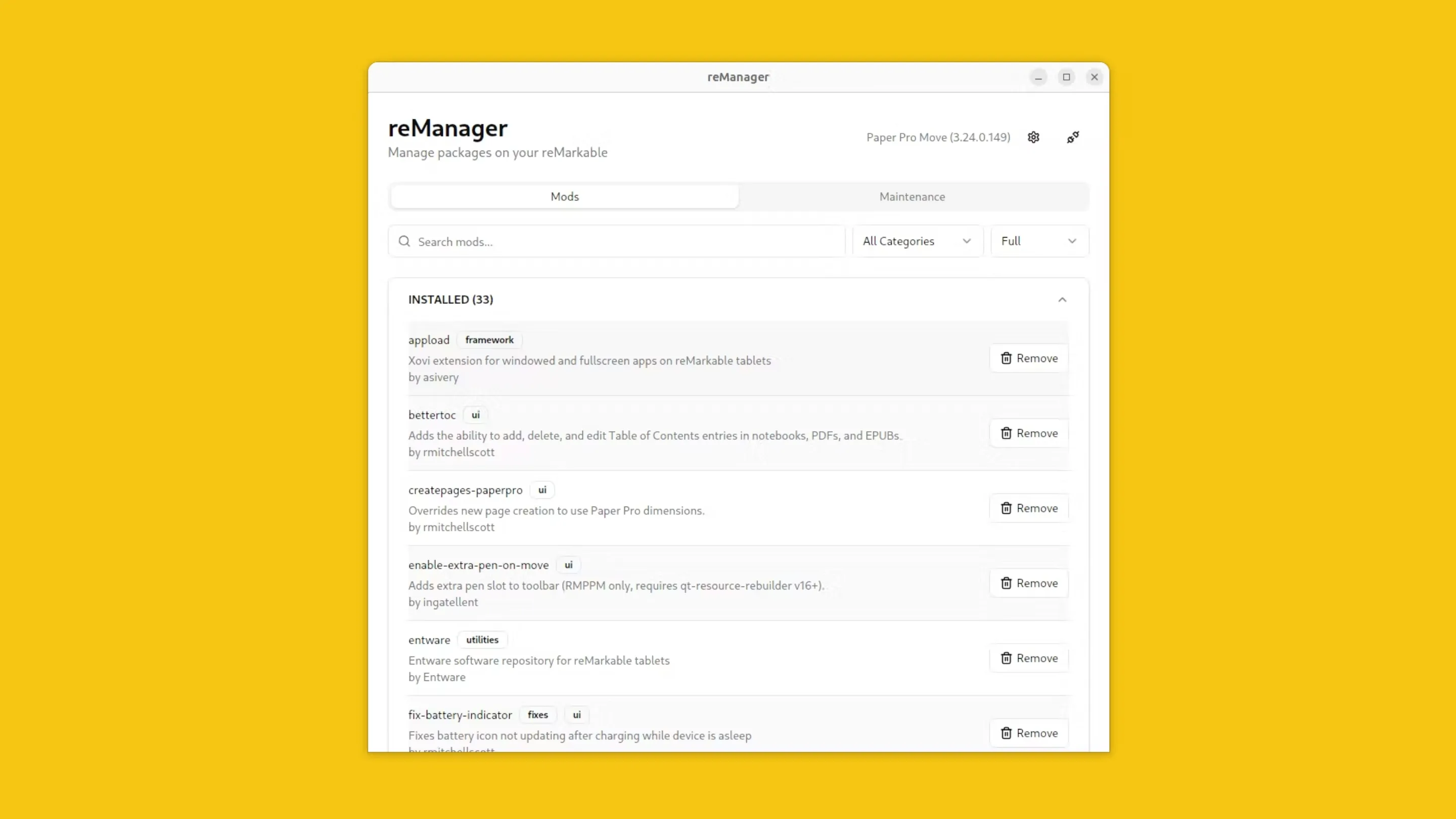 Imagem com a interface do Remanager