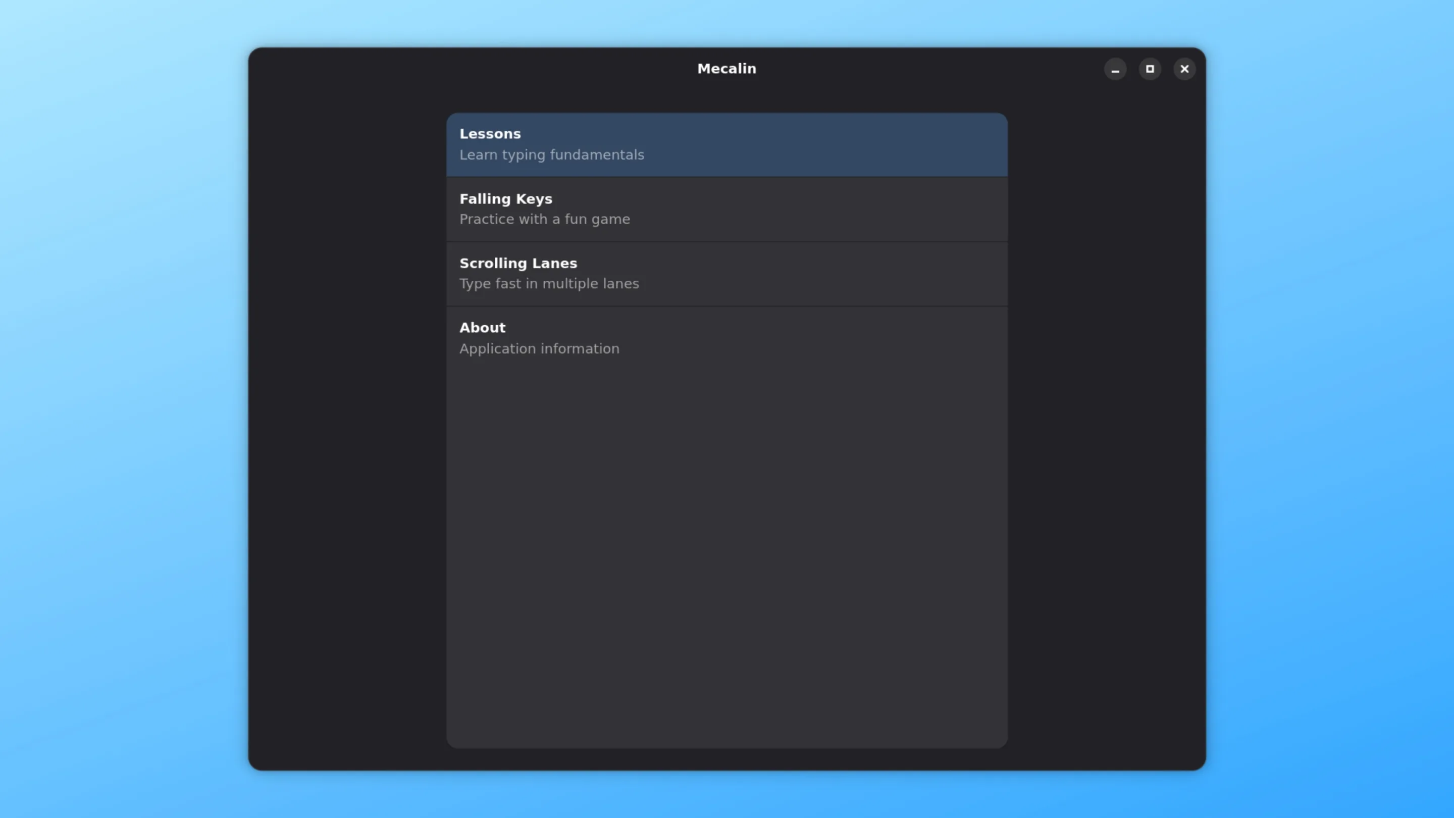 Imagem com a interface do Mecalin