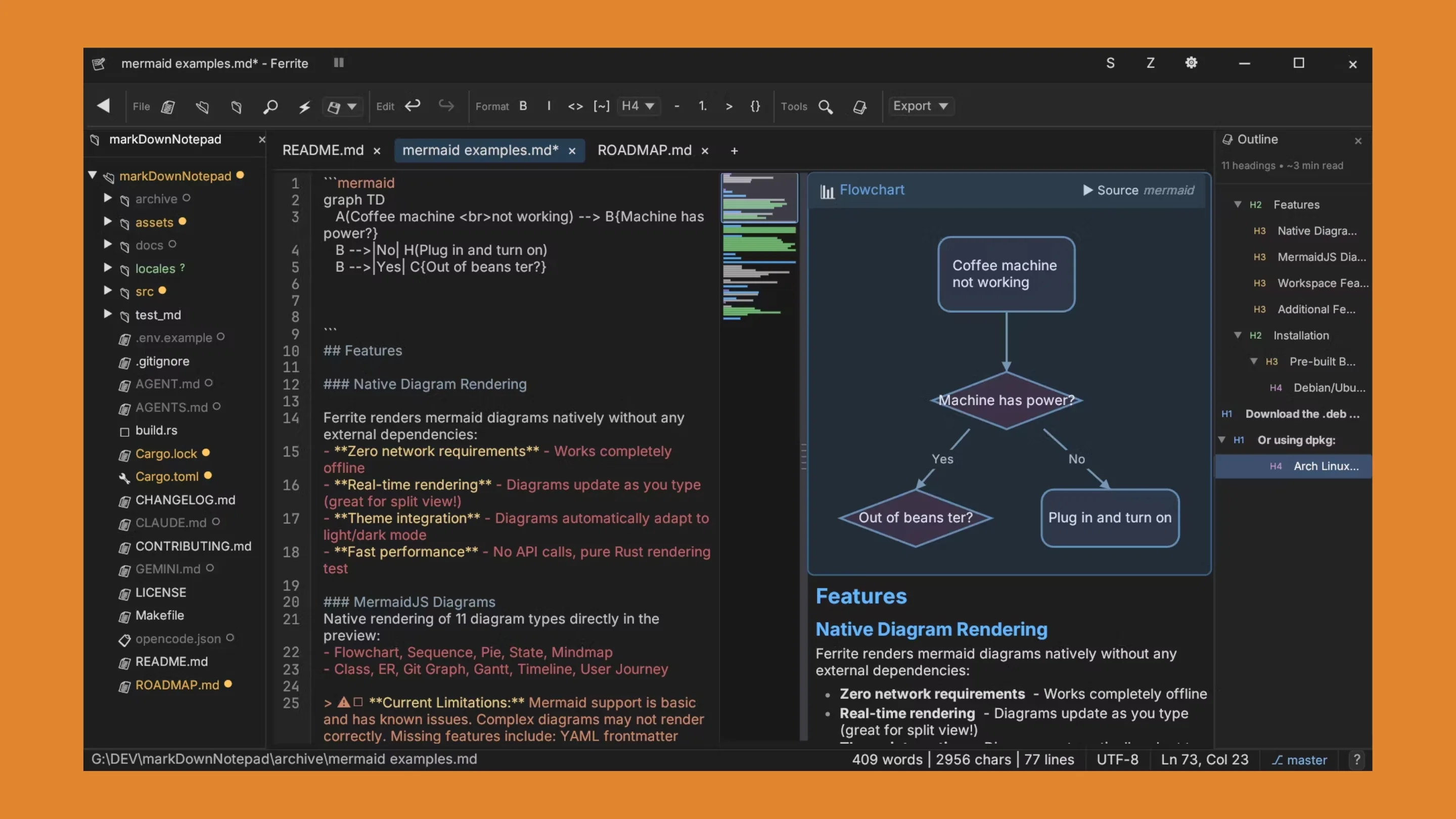 Imagem com a interface do Ferrite