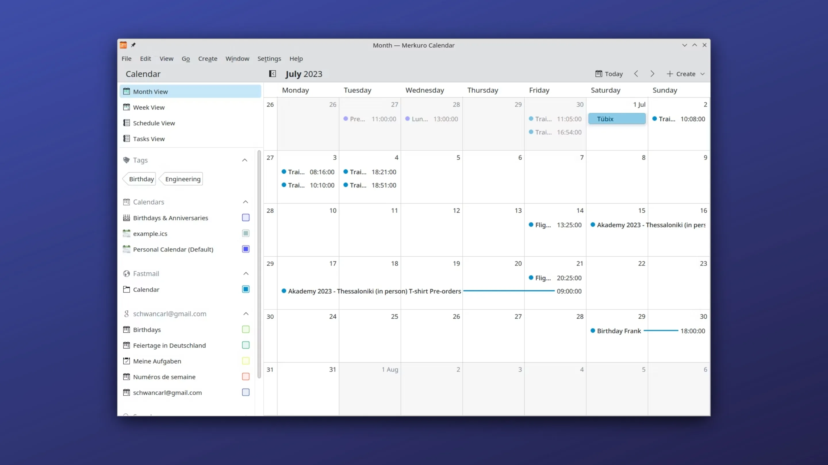 Imagem com a interface do Merkuro