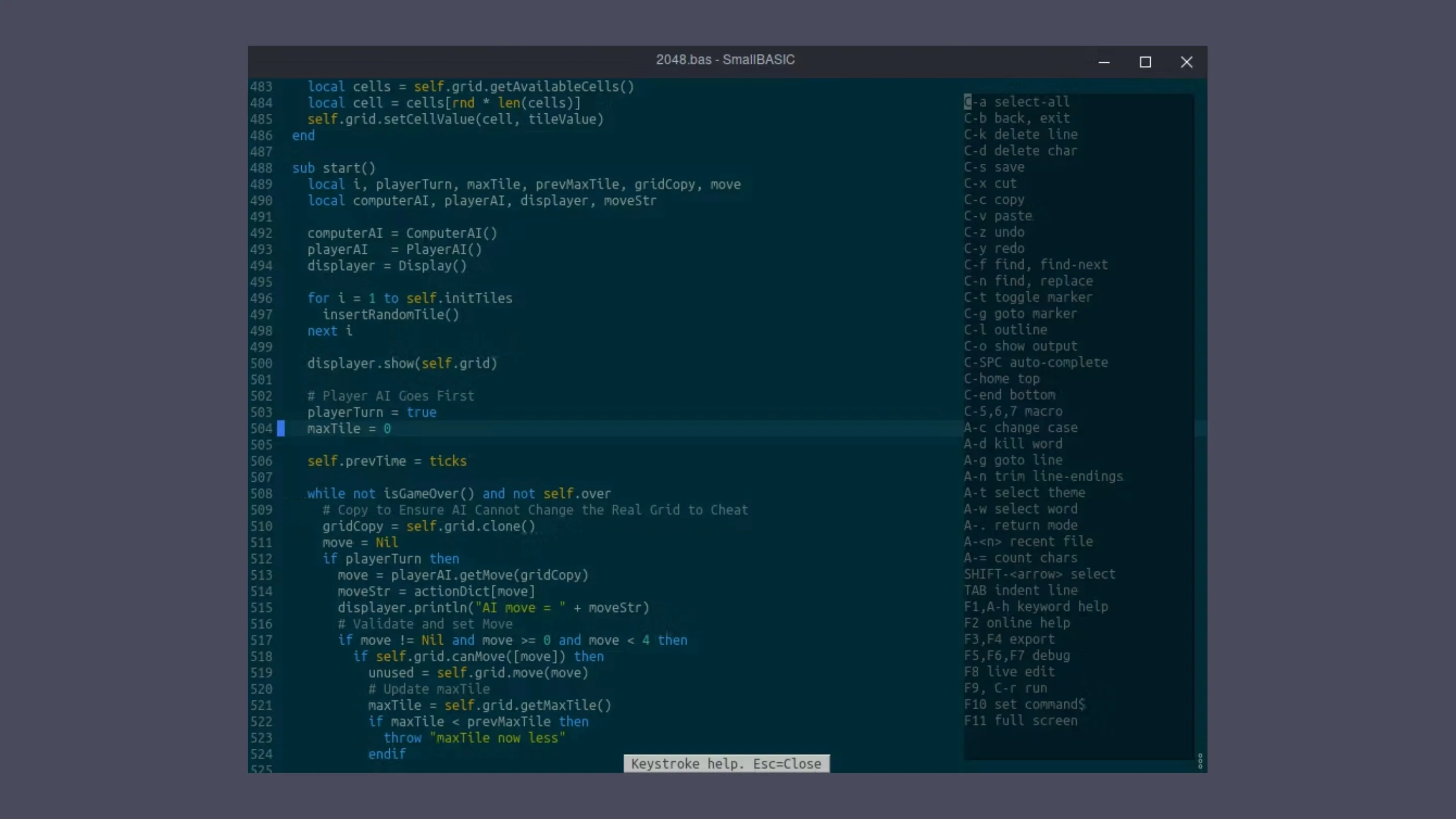 Imagem com a interface do Smallbasic
