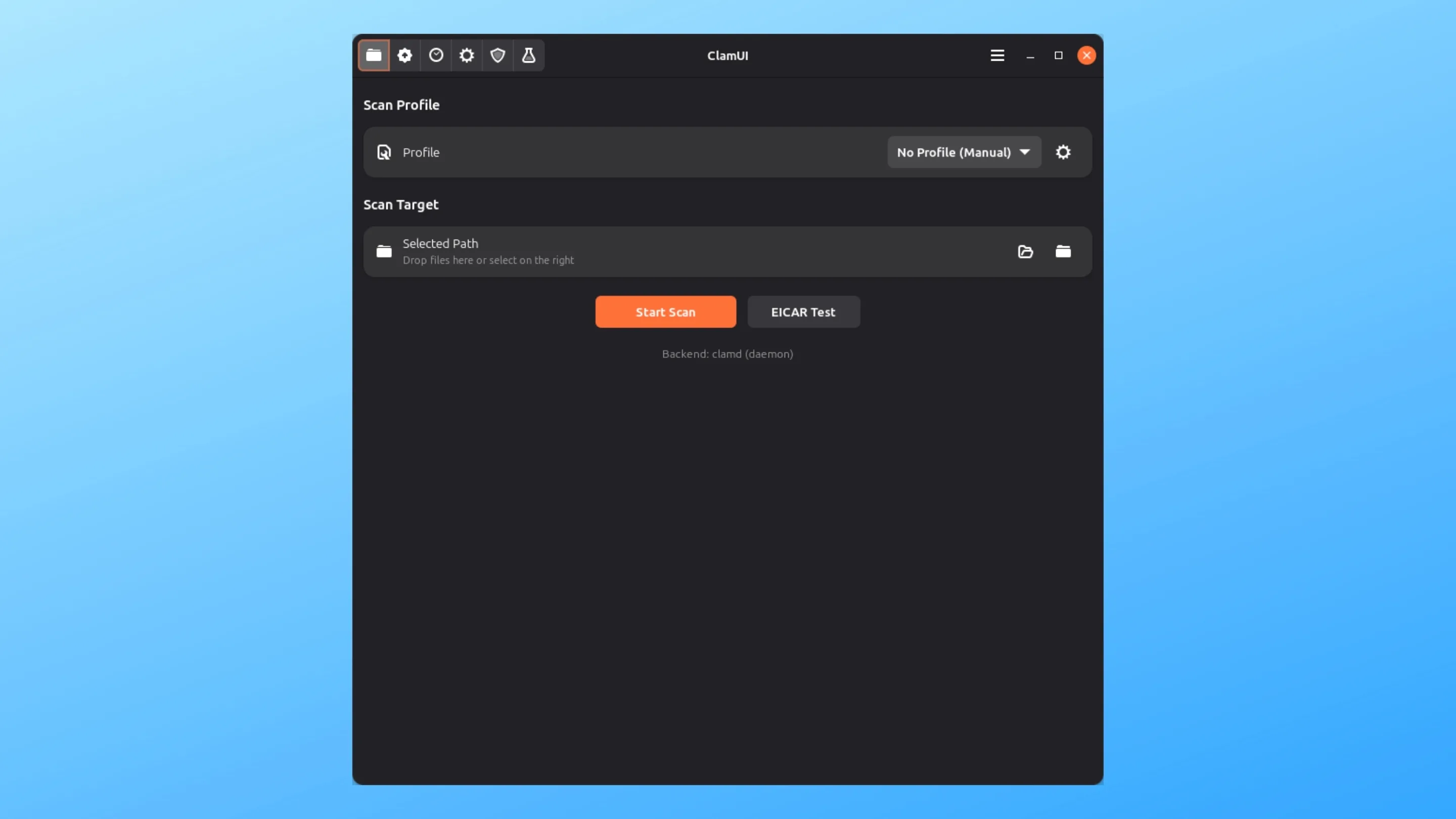 Imagem com a interface do Clamui
