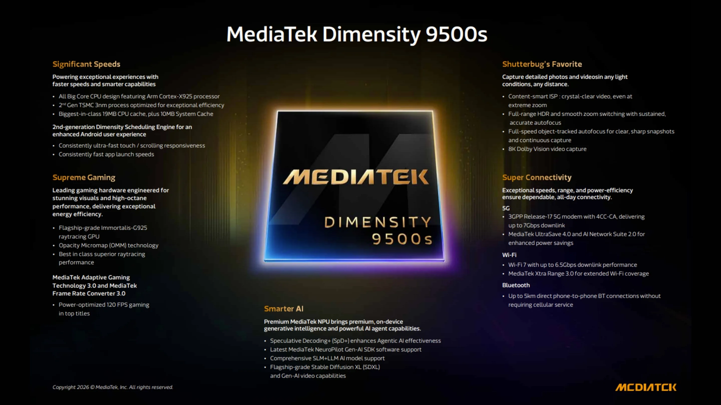 MediaTek Dimensity 9500s chega para dominar o custo-benefício premium em 2026 2 Mediatek